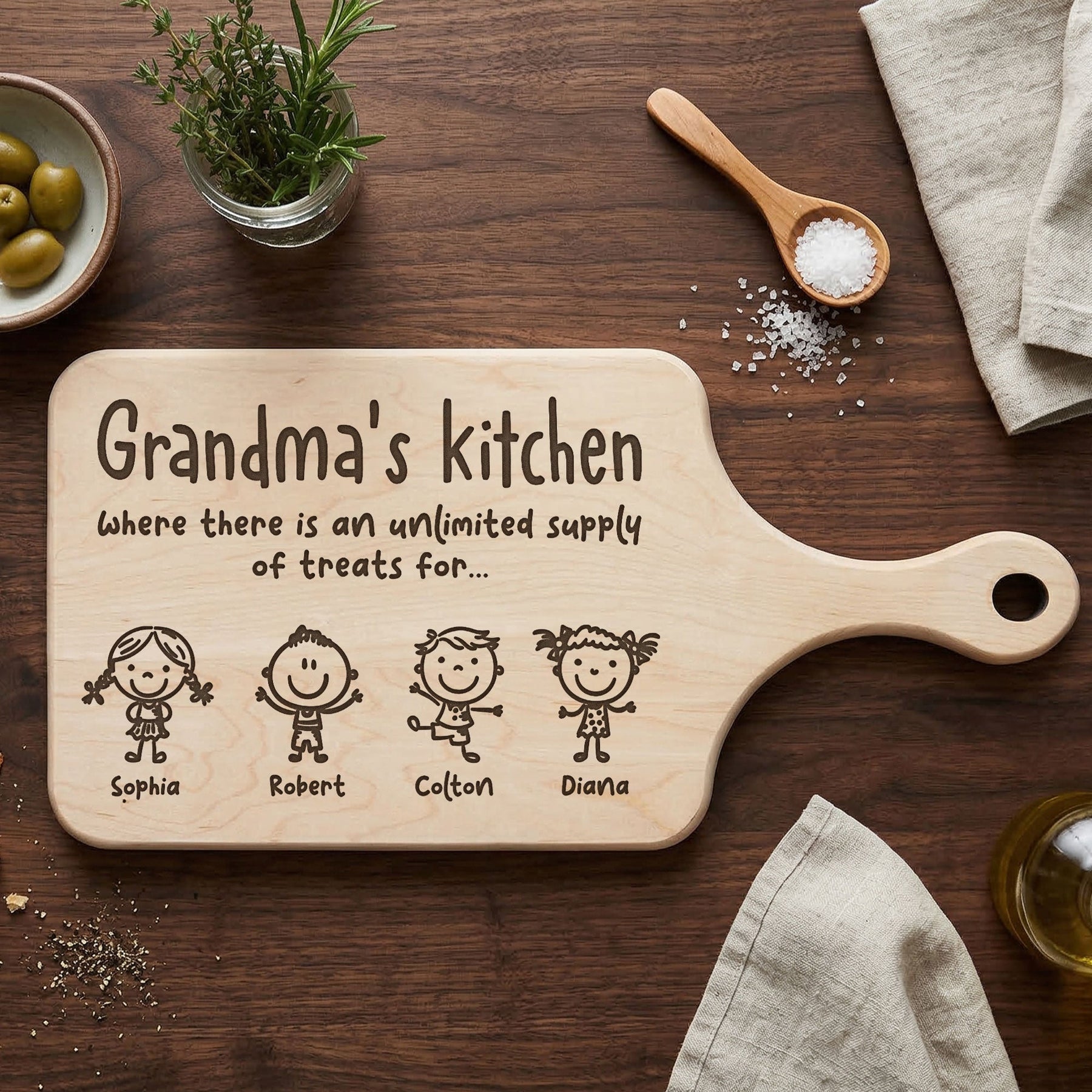Grandma's Kitchen Doodle- Personalized Cutting Board