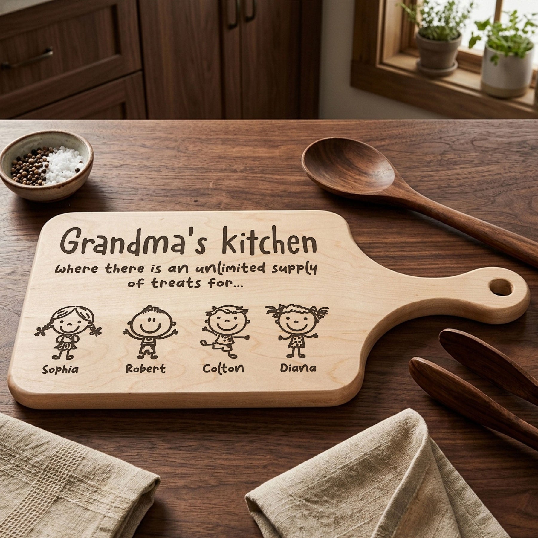 Grandma's Kitchen Doodle- Personalized Cutting Board