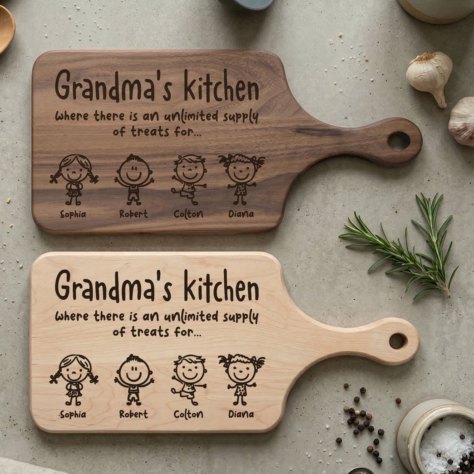 Grandma's Kitchen Doodle- Personalized Cutting Board