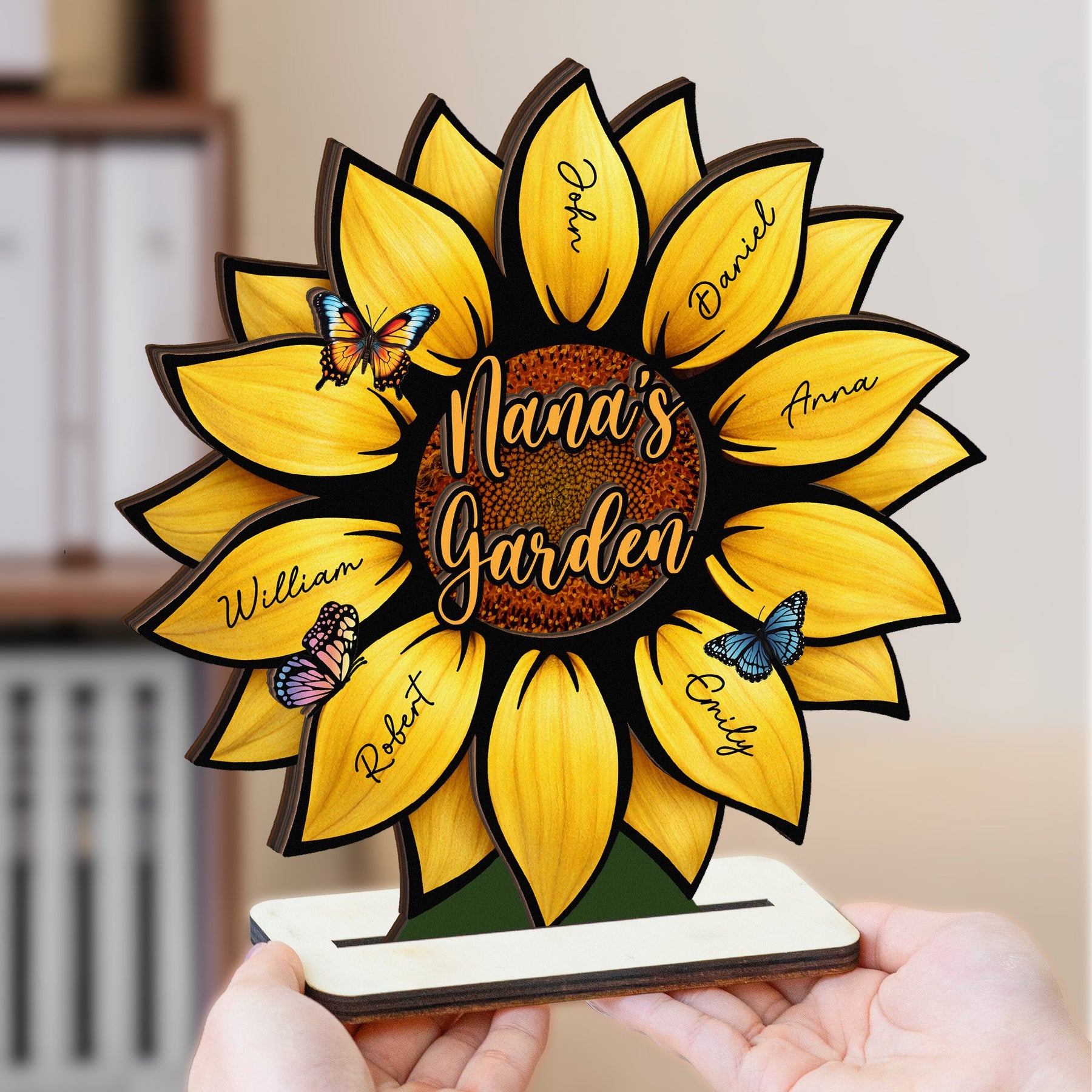 Grandma's Sunshine, Grandma's Garden Sunflowers For Nana, Mimi, Gigi - Personalized Wooden Plaque