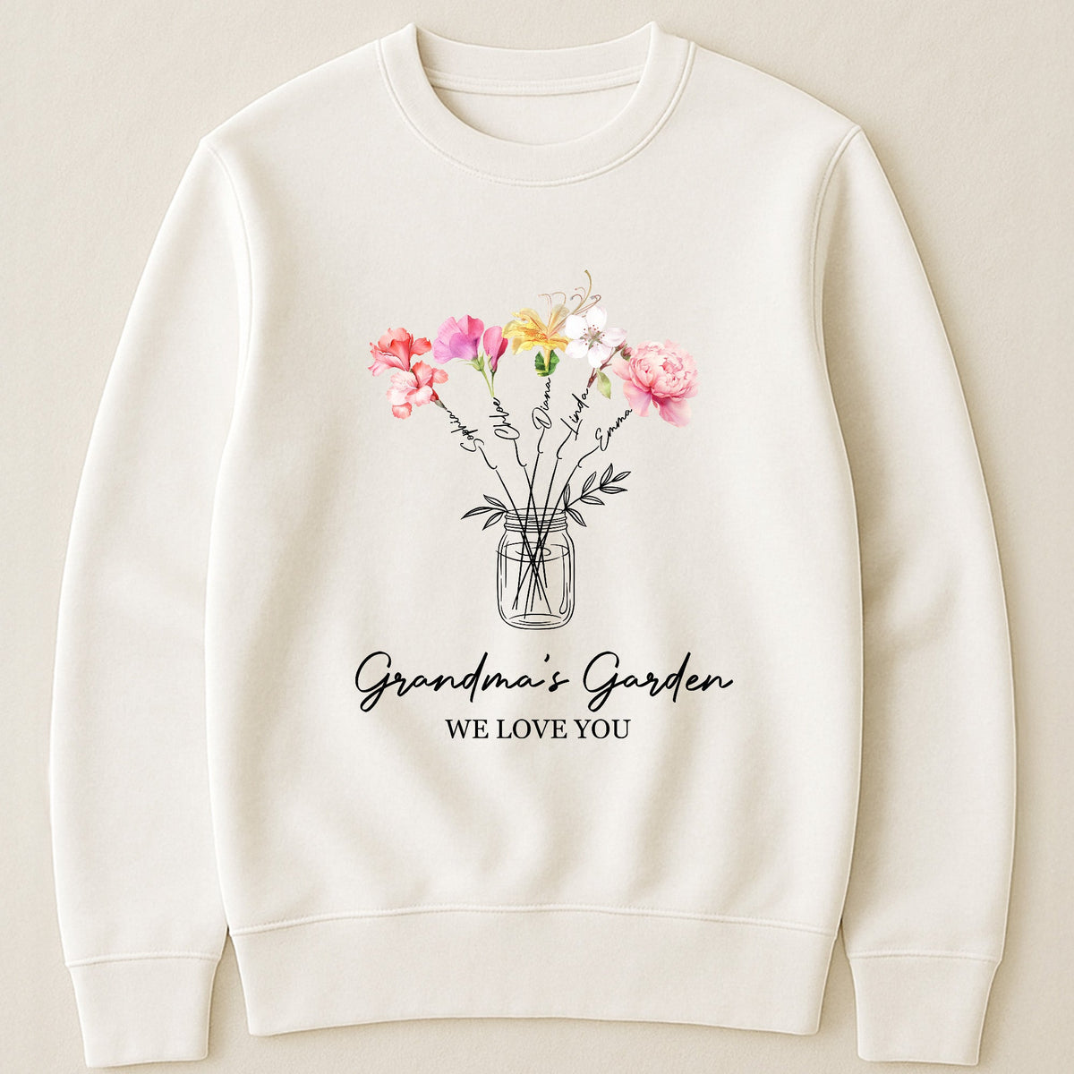 Grandma's Garden, Mimi's Garden, Gigi's Garden Custom With Grandkids' Birth Flowers - Personalized Shirt