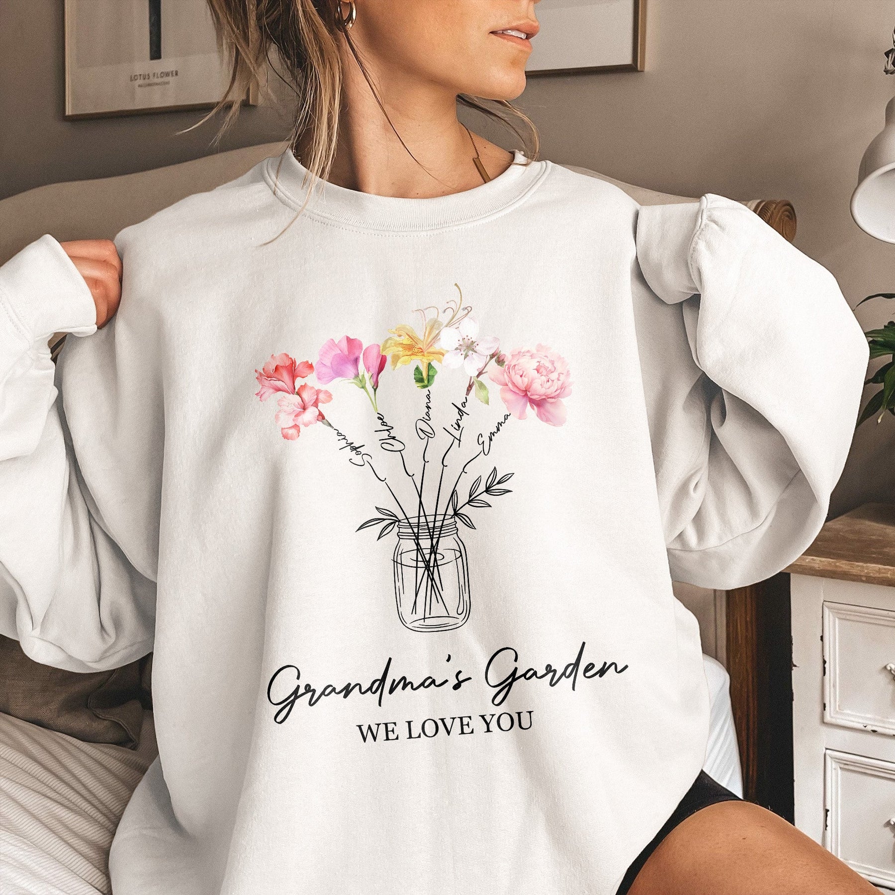 Grandma's Garden, Mimi's Garden, Gigi's Garden Custom With Grandkids' Birth Flowers - Personalized Shirt