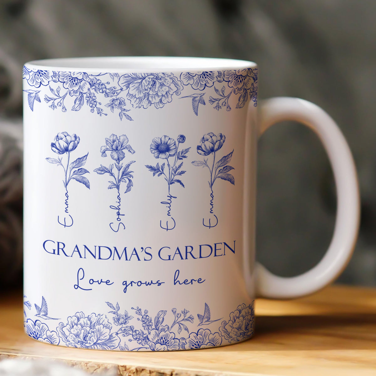 Grandma's Garden Love Grows Here Gift For Grandma - Personalized Mug