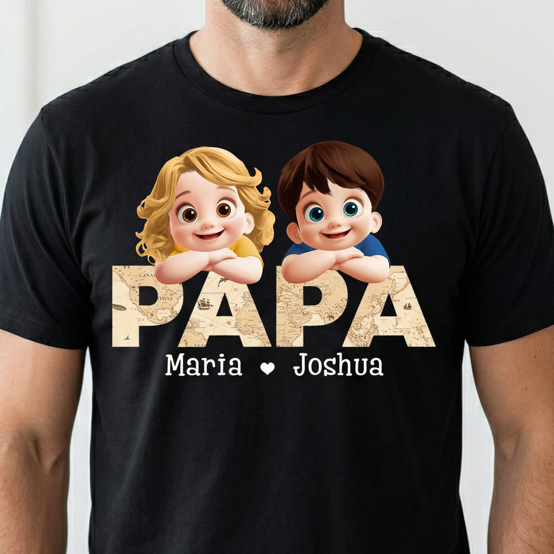 Grandpa Daddy Title With Pattern 3D - Personalized Shirt