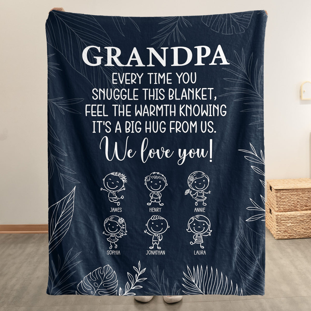 Grandpa From Doodle Grandkids - Personalized Blanket