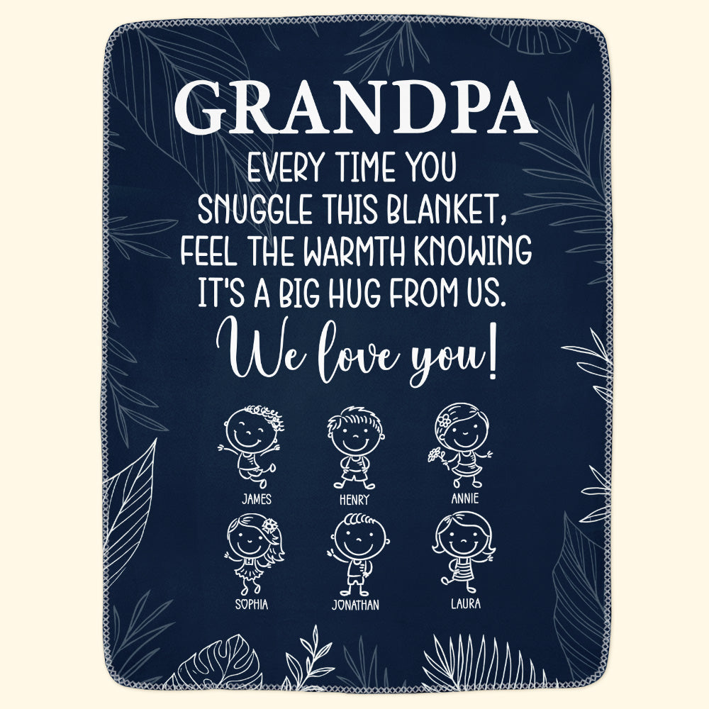 Grandpa From Doodle Grandkids - Personalized Blanket