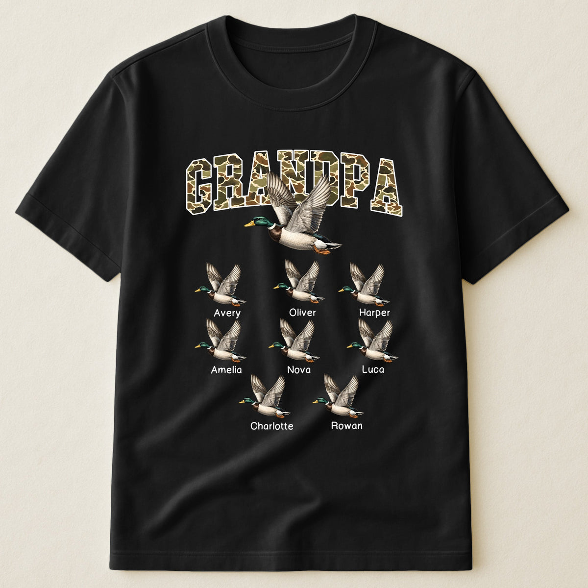 Grandpa Hunting Camo Mallard Duck - Personalized Shirt