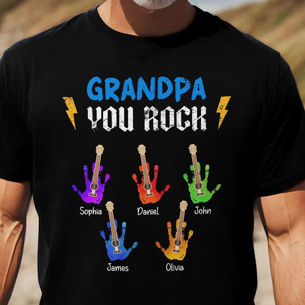 Grandpa You Rock - Personalized Shirt - Gift For Grandpa