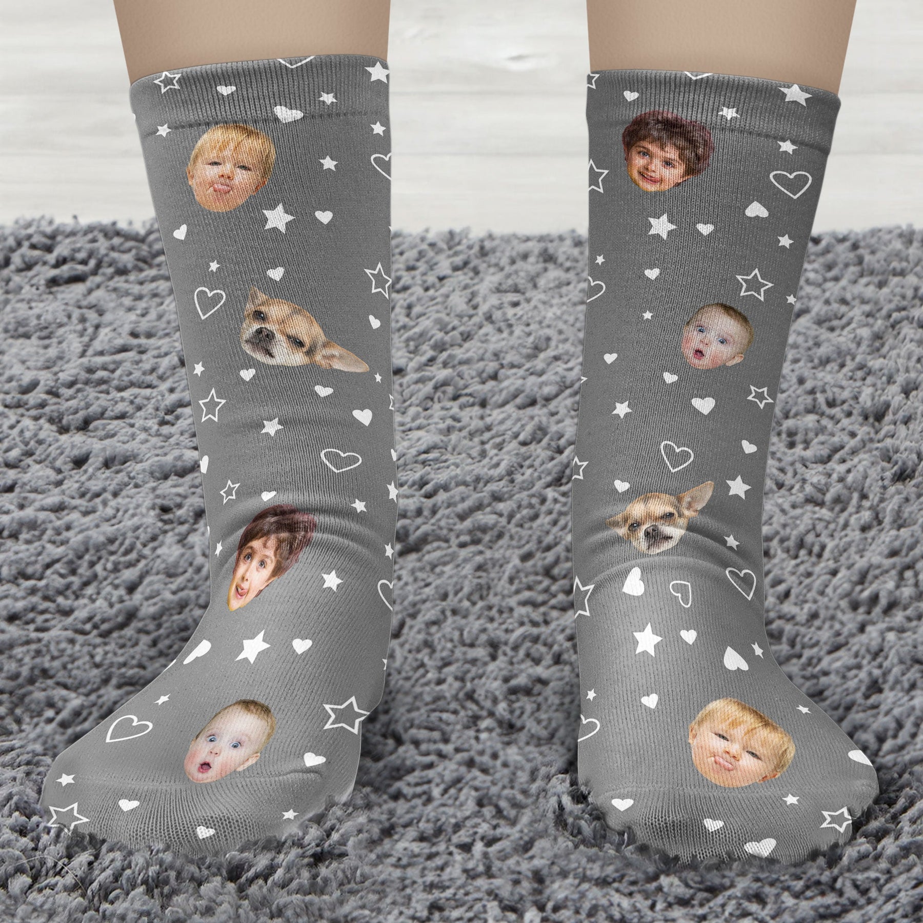 Grandpa, Dad Not Sleeping, He Is Resting His Eyes - Personalized Photo Crew Socks