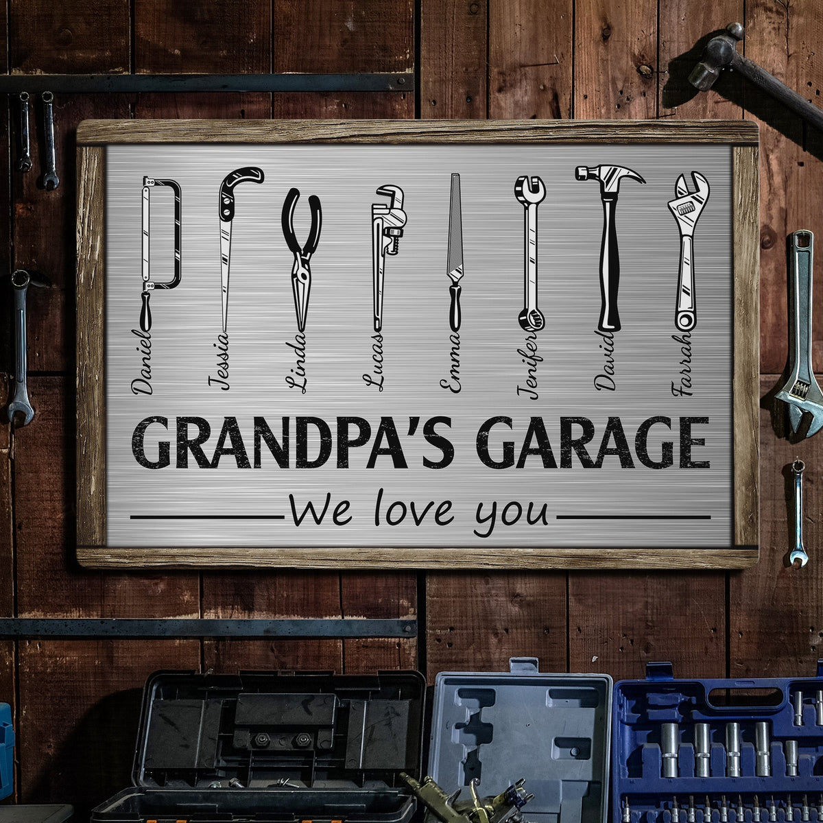 Grandpa's Garage - Personalized Metal Sign
