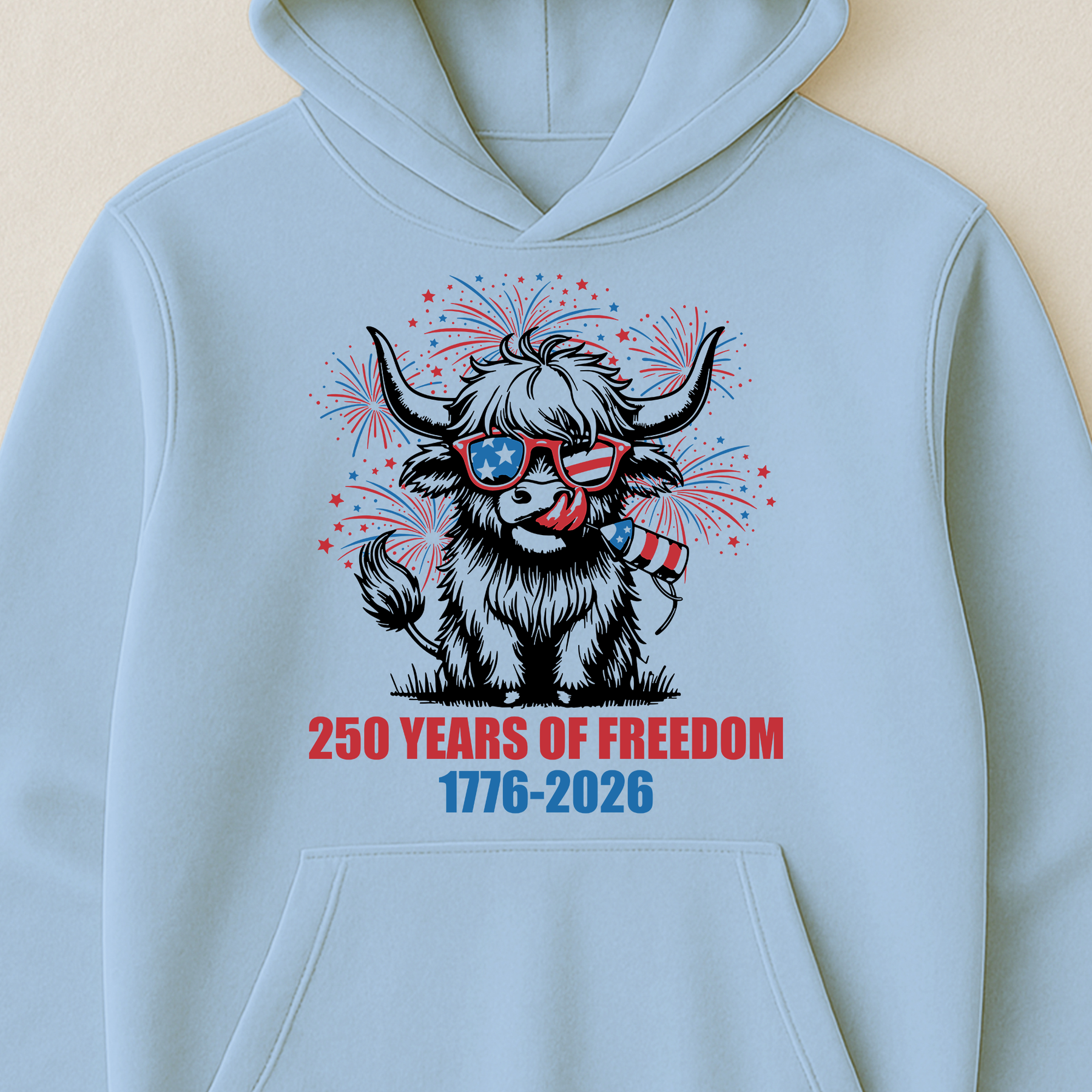 Highland Cow 250 Years Of Freedom - Shirt