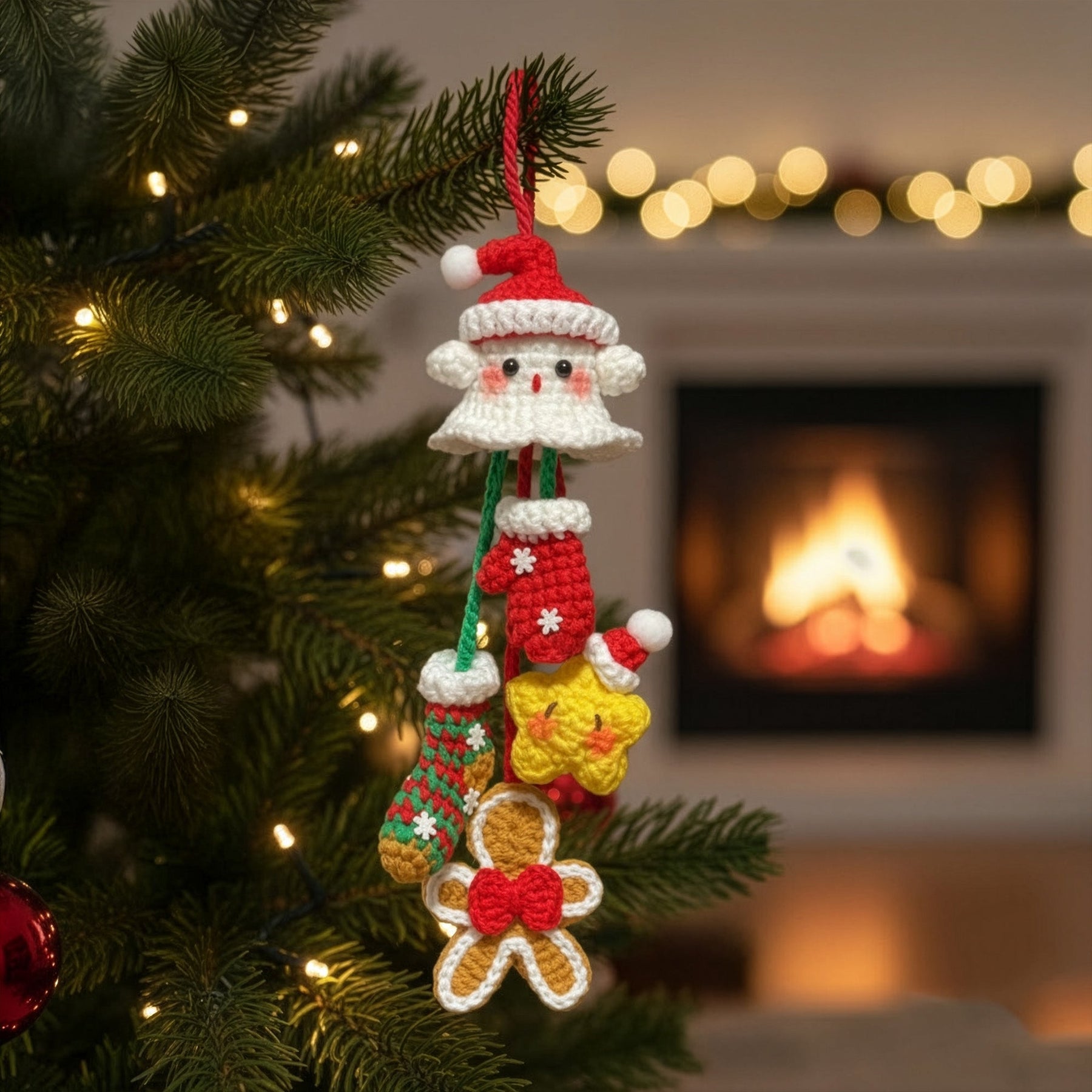 Handmade Christmas Boo Hanging Decor - Personalized Crochet Ornament