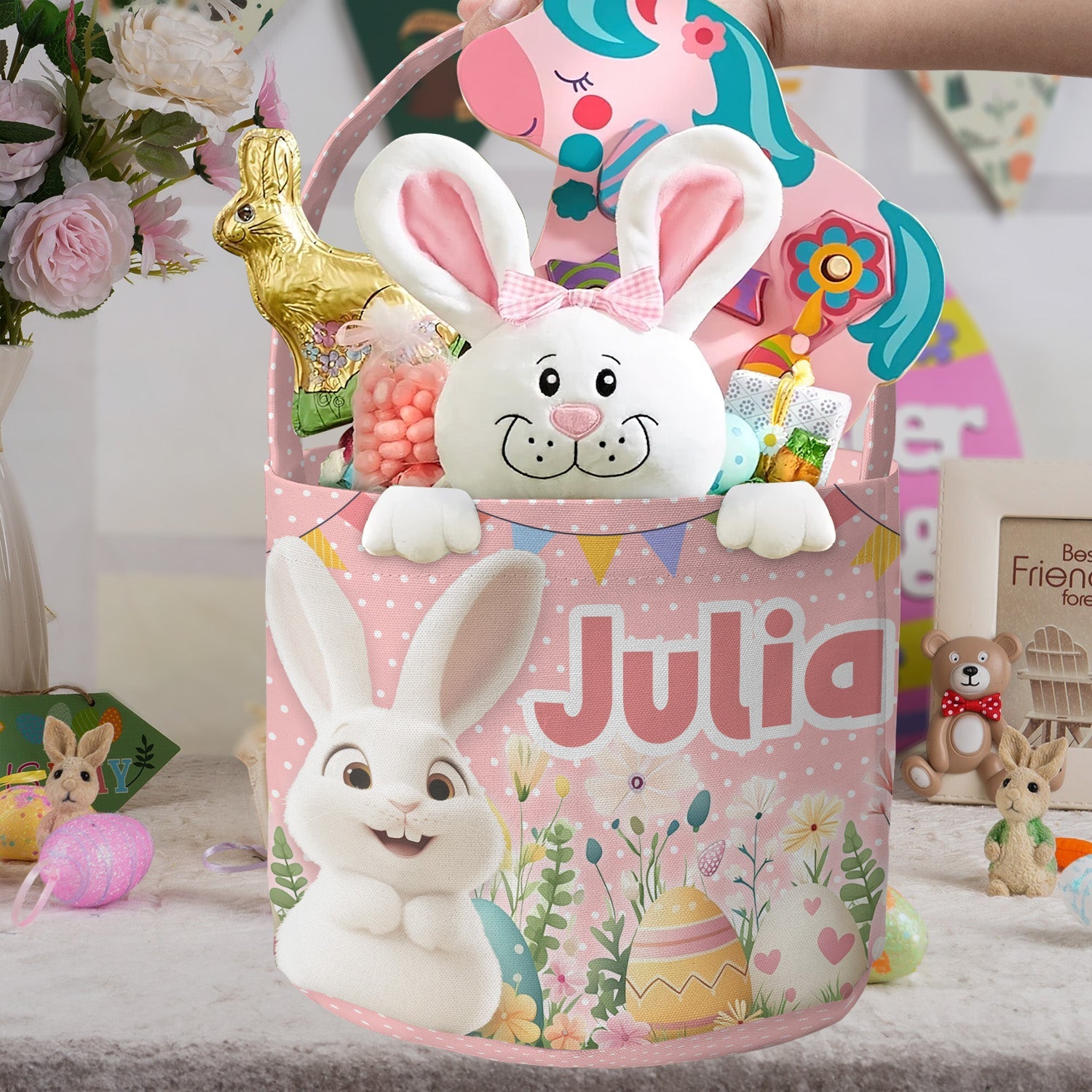 Happy Bunny 3D Print - Personalized Easter Basket