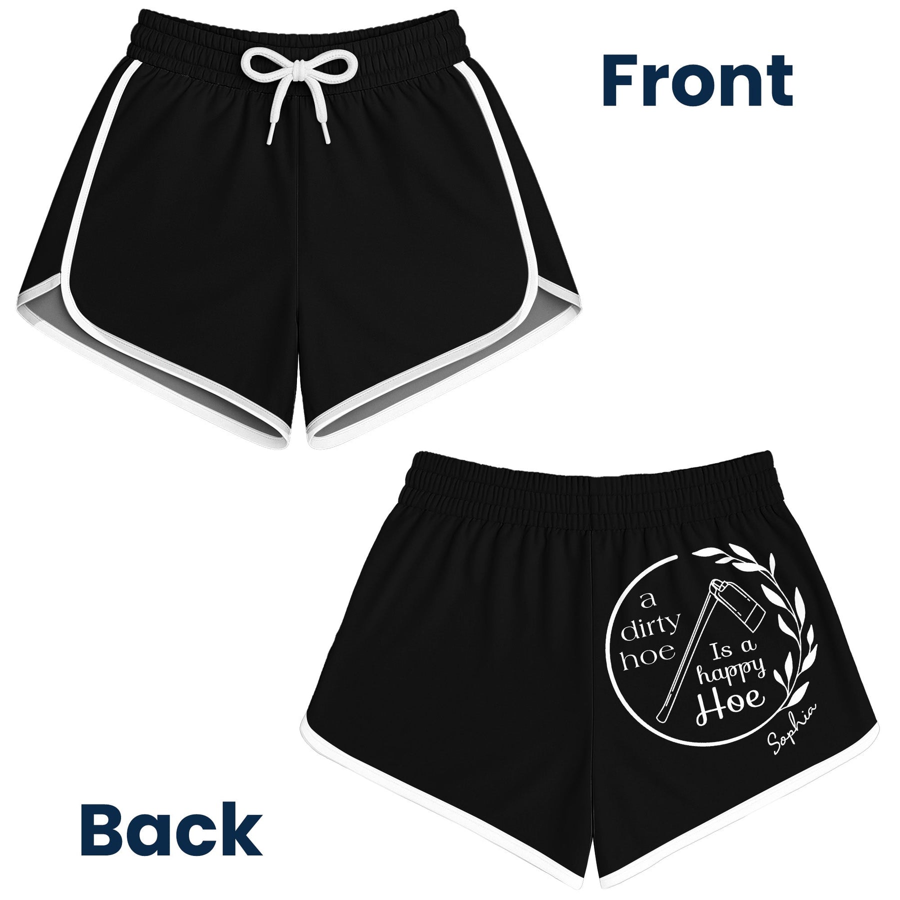 Happy Hoe Funny Gardening Humor - Custom Dolphin Shorts