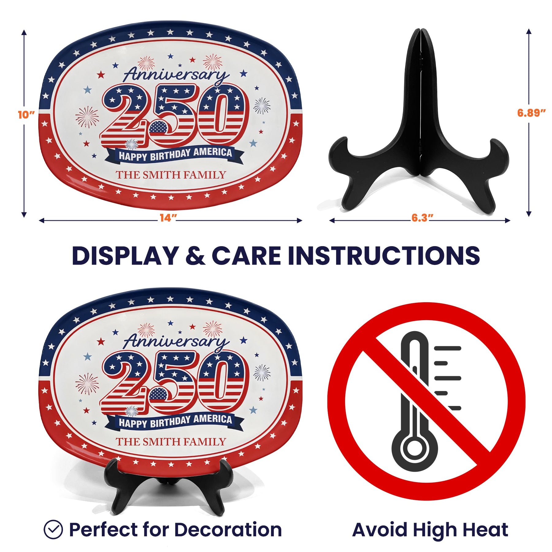 Happy Birthday America - Personalized Platter