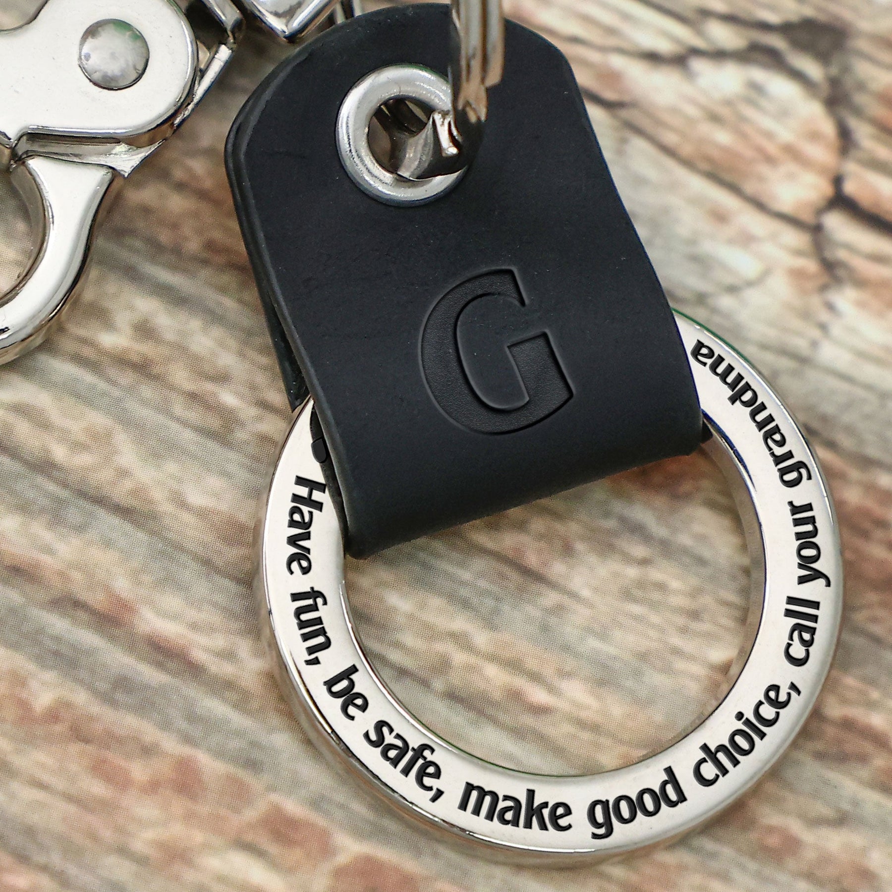 Have Fun, Be Safe, Make Good Choice - Personalized Coordinates Keychain