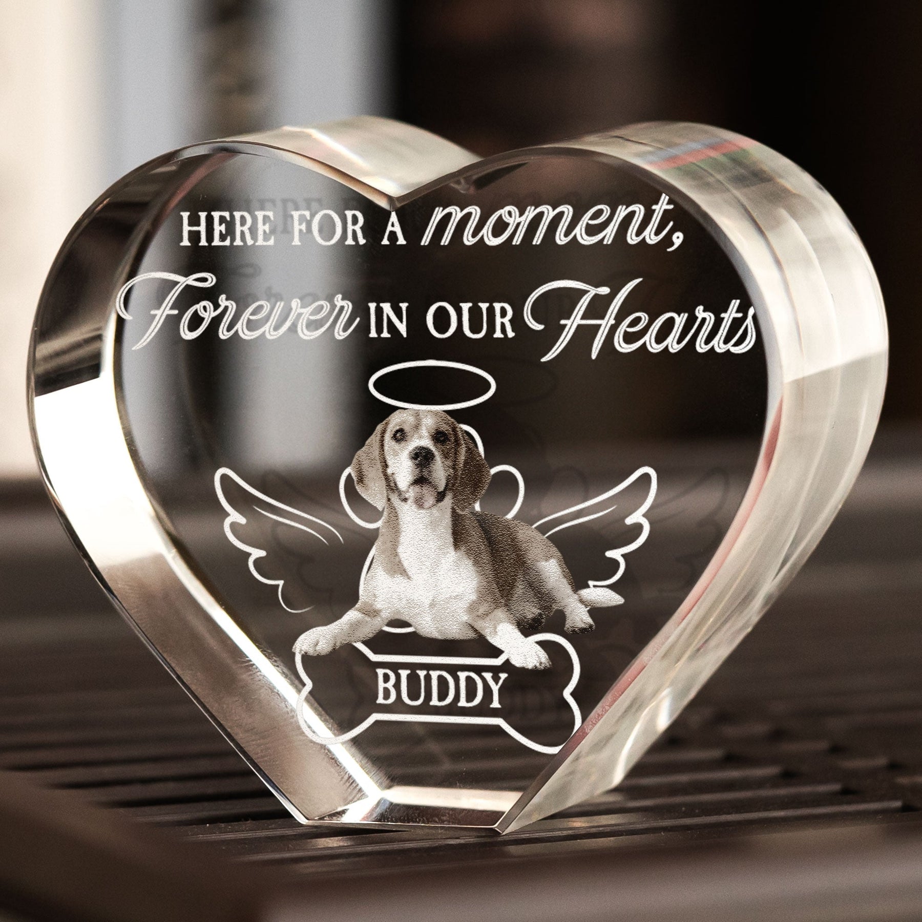 Here For A Moment, Forever In Our Hearts - Custom 2D Crystal Photo