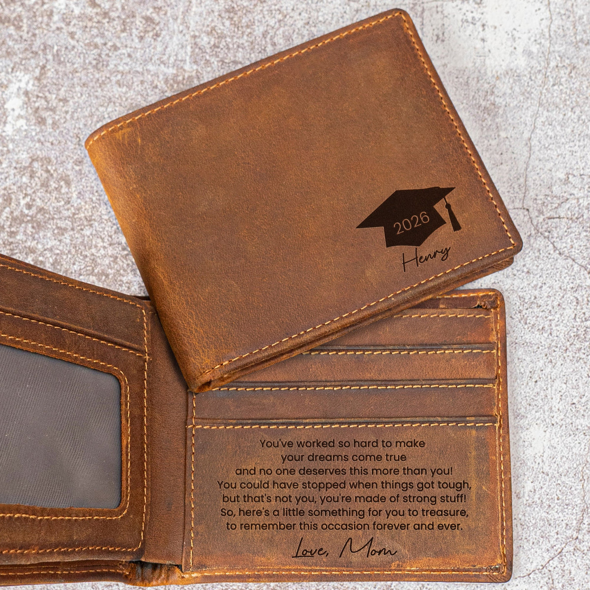 Hidden Message For Graduated Son, Graduation Gifts For Him - Personalized Wallet