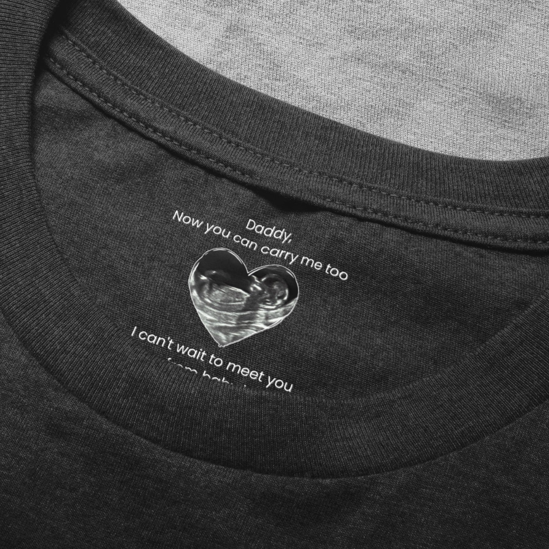 Hidden Message Neck Tag Shirt I Can't Wait To Meet You Father's Day Gift For Him - Personalized Shirt
