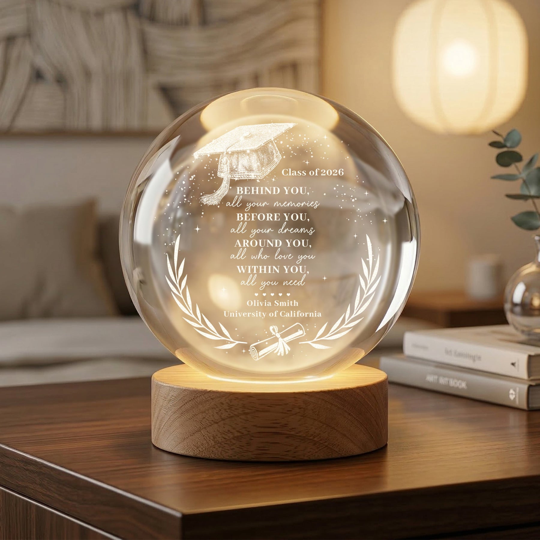 Highschool College Graduation Gift For Bestie, Daughter - Personalized Night Light