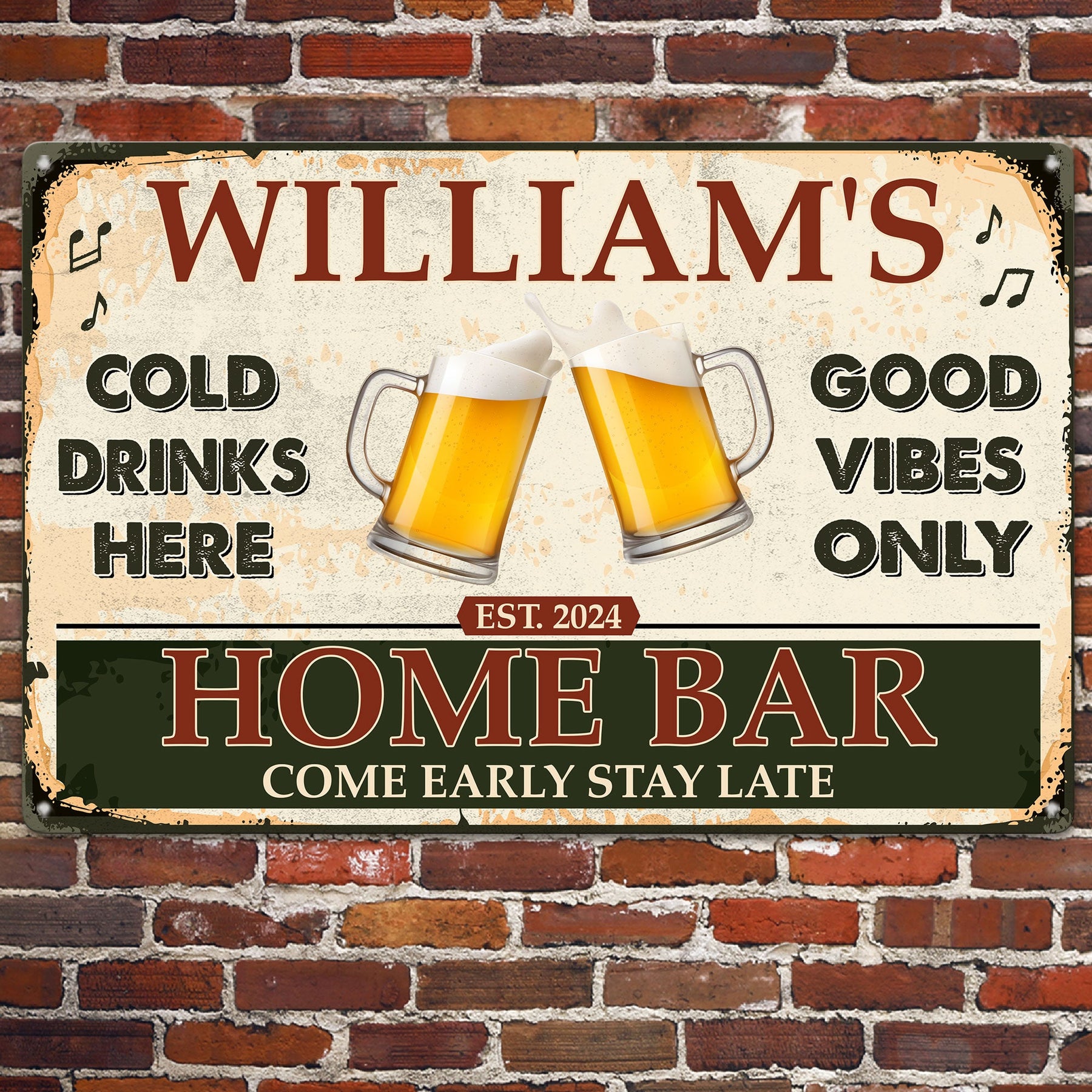 Home Bar - Personalized Metal Sign