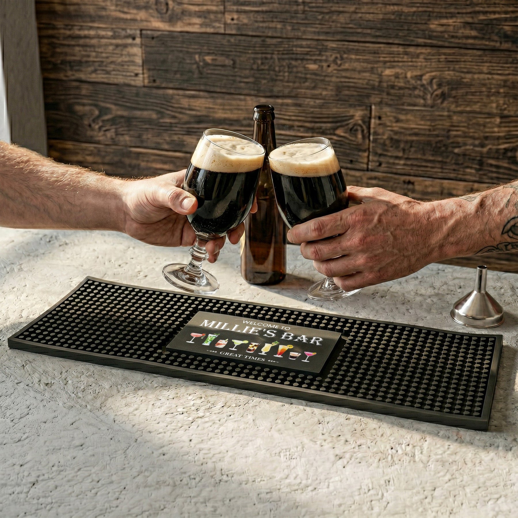 Home Bar Pub Accessories Art,Rubber Bartender Mat - Personalized Bar Mat