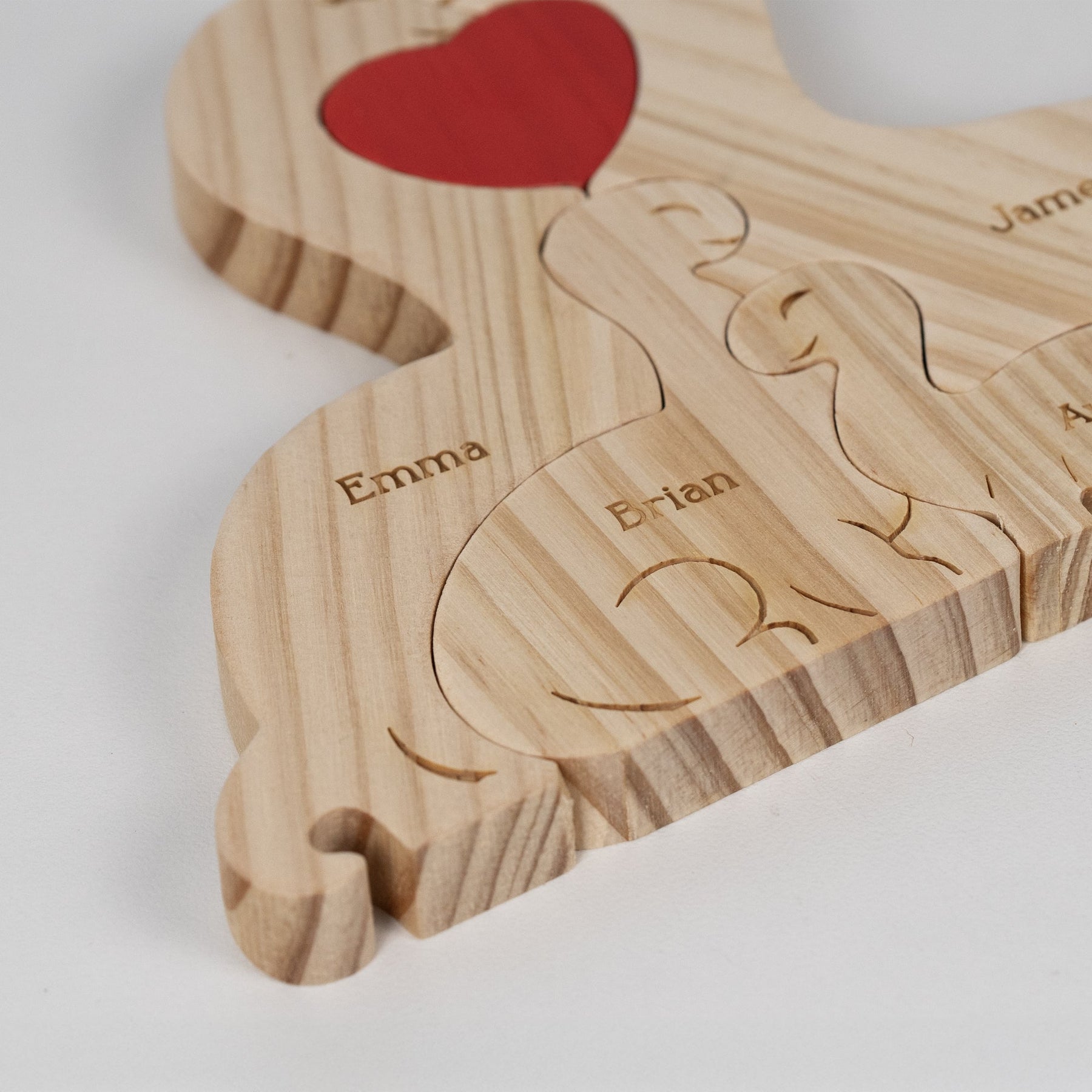 Home Is Where We Are Together Dinosaur Family Puzzle - Personalized Wooden Family Puzzle