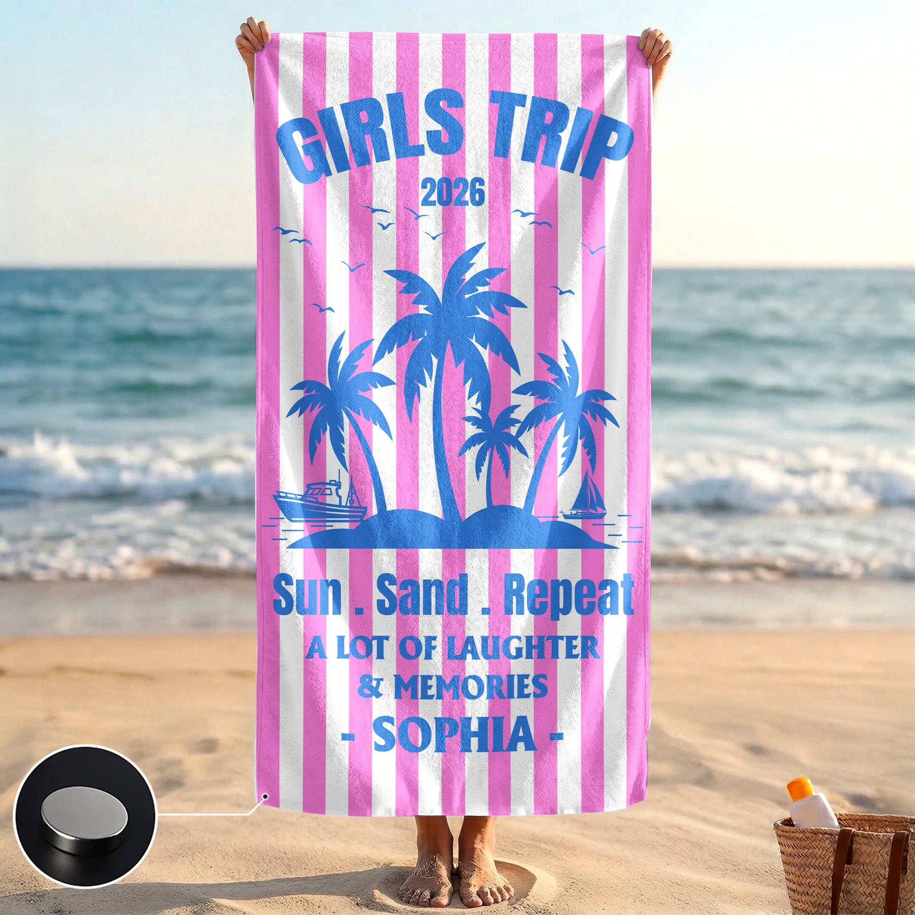 Hot Summer Girls Trip - Personalized Beach Towel