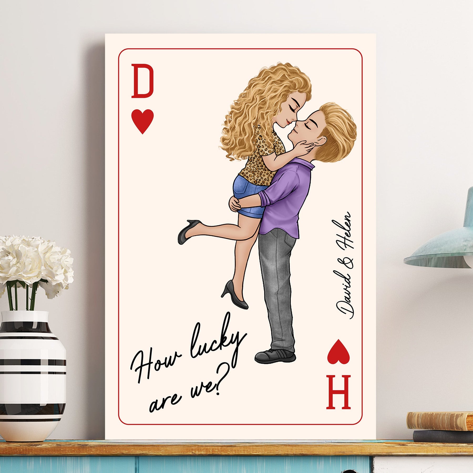 How Lucky Are We New Version Romantic Couple - Personalized Poster