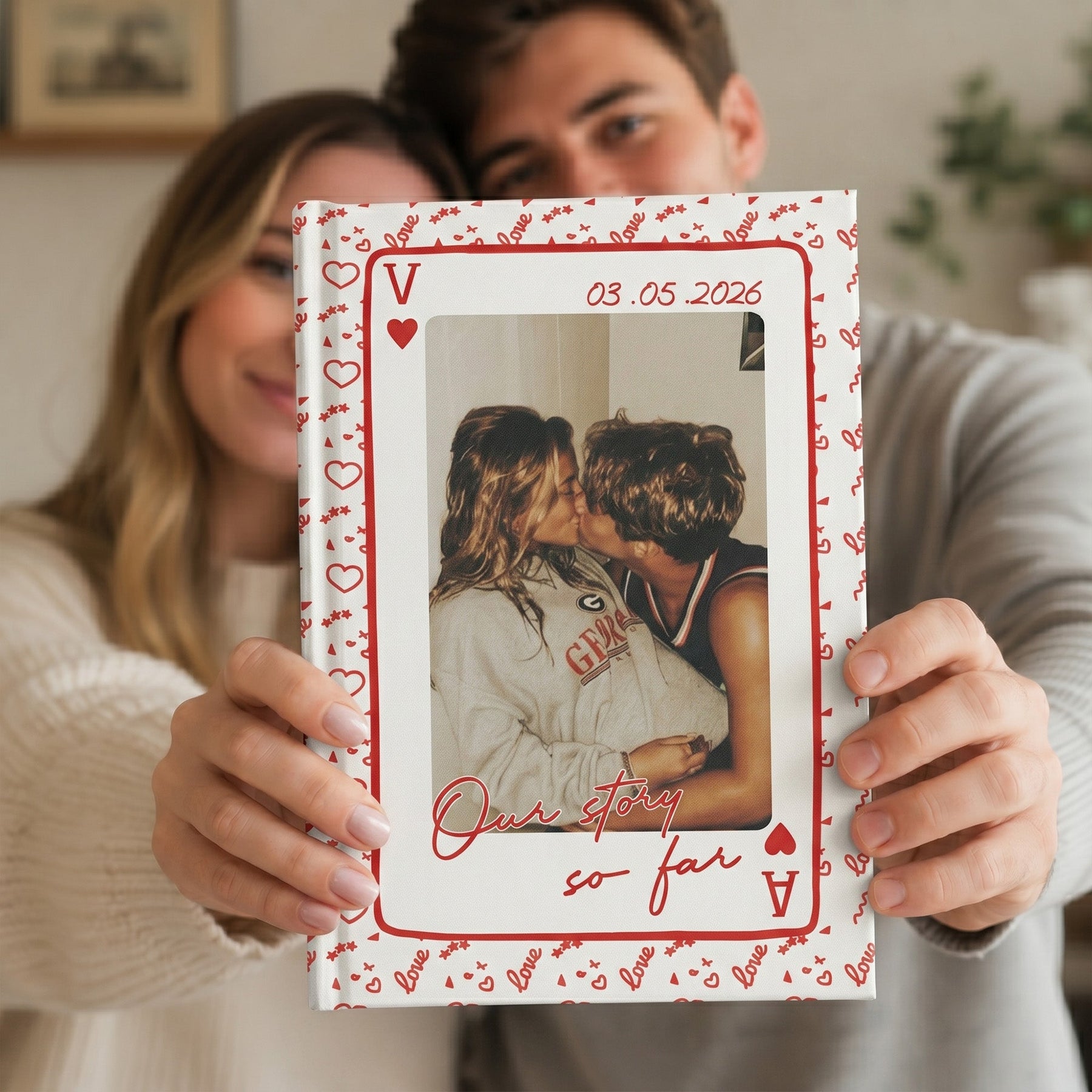 How Lucky Are We - Custom Photo Couples - Our Story Book - Personalized Journal