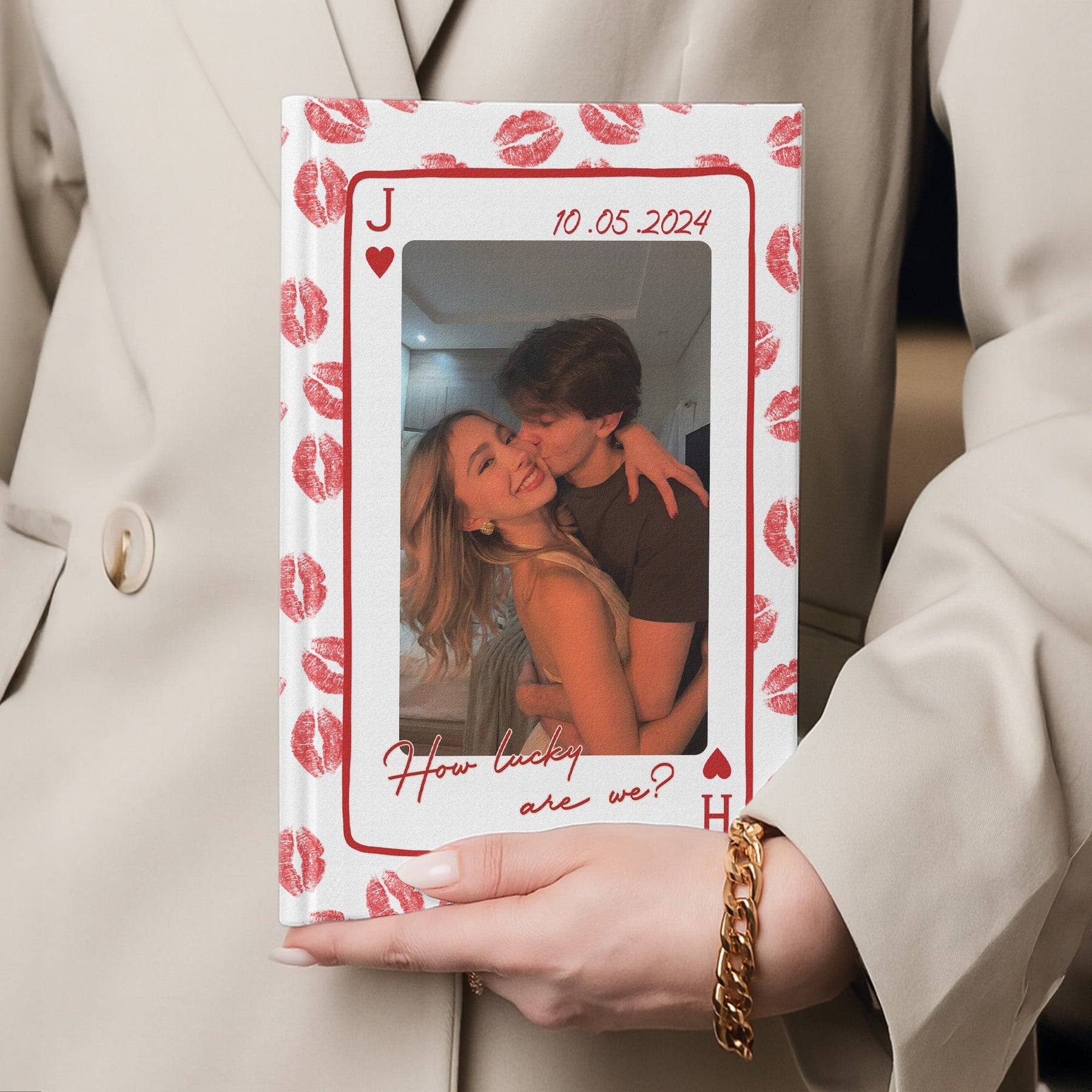 How Lucky Are We - Custom Photo Couples - Our Story Book - Personalized Journal