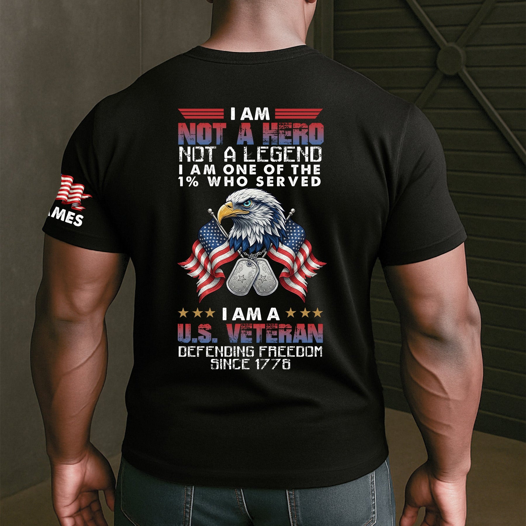 I Am A U.S. Veteran Defending Freedom Since 1776 - Personalized Back Printed Shirt