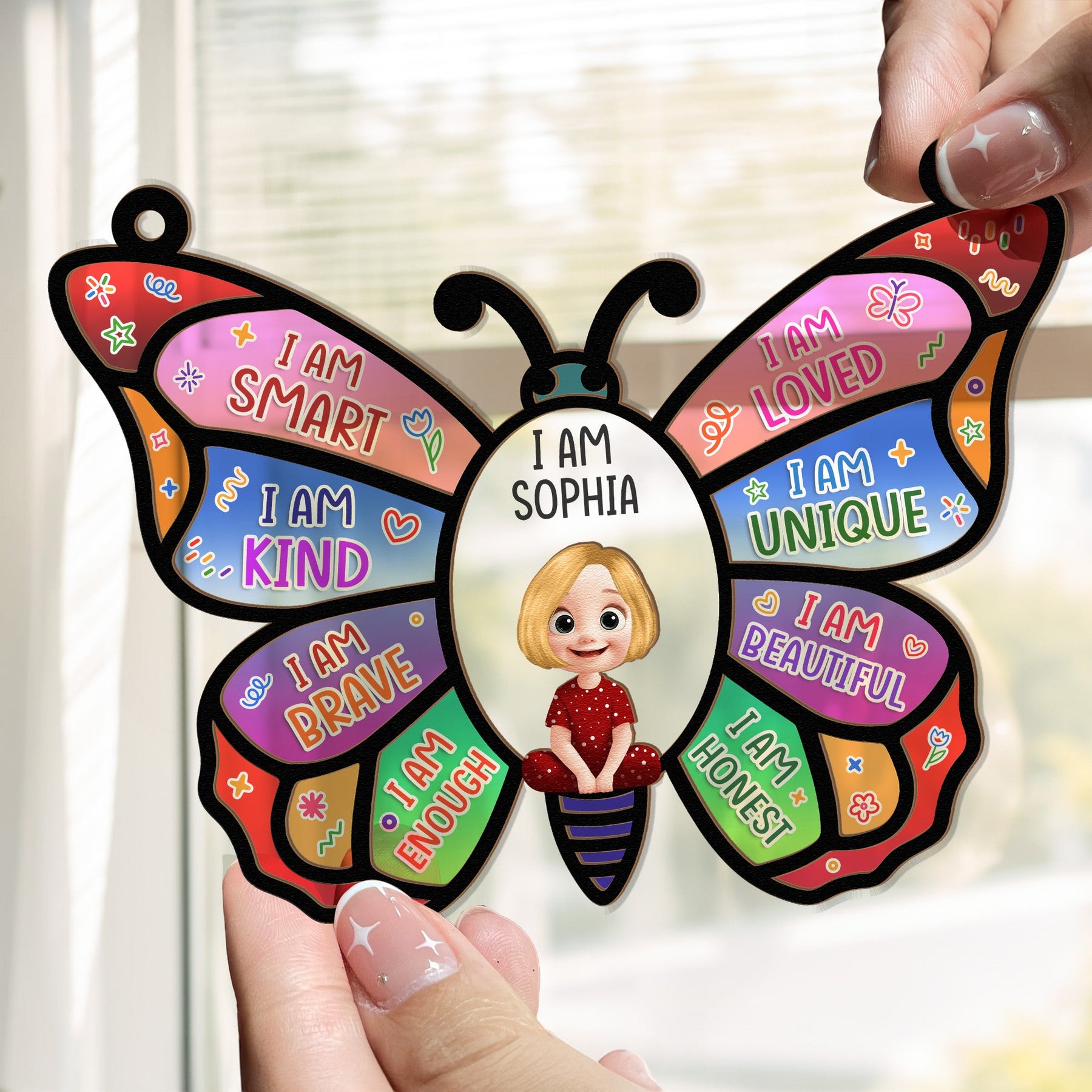 I Am Affirmation - Personalized Window Hanging Suncatcher