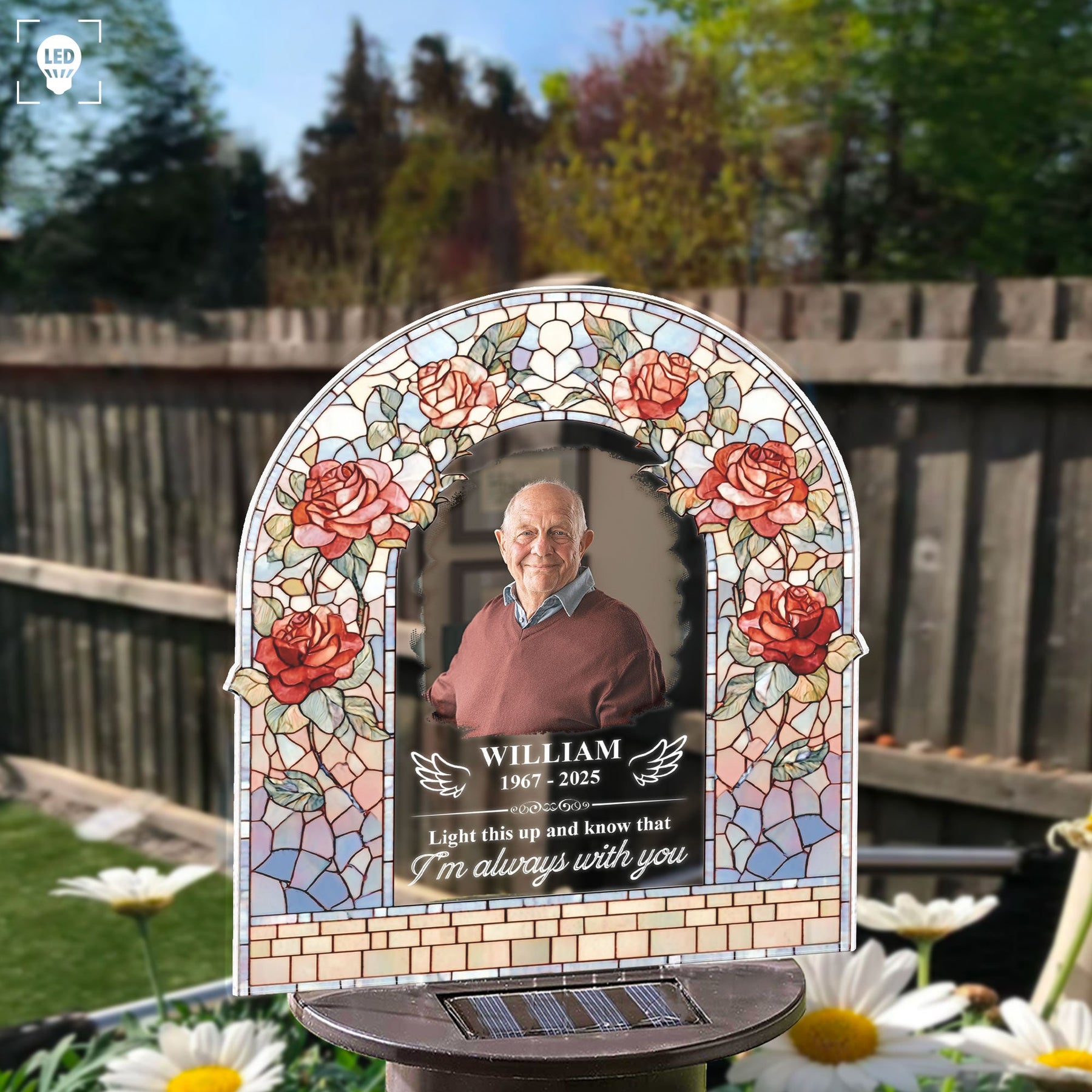 I Am Always With You Remembrance Garden Decorations - Personalized Photo Solar Light
