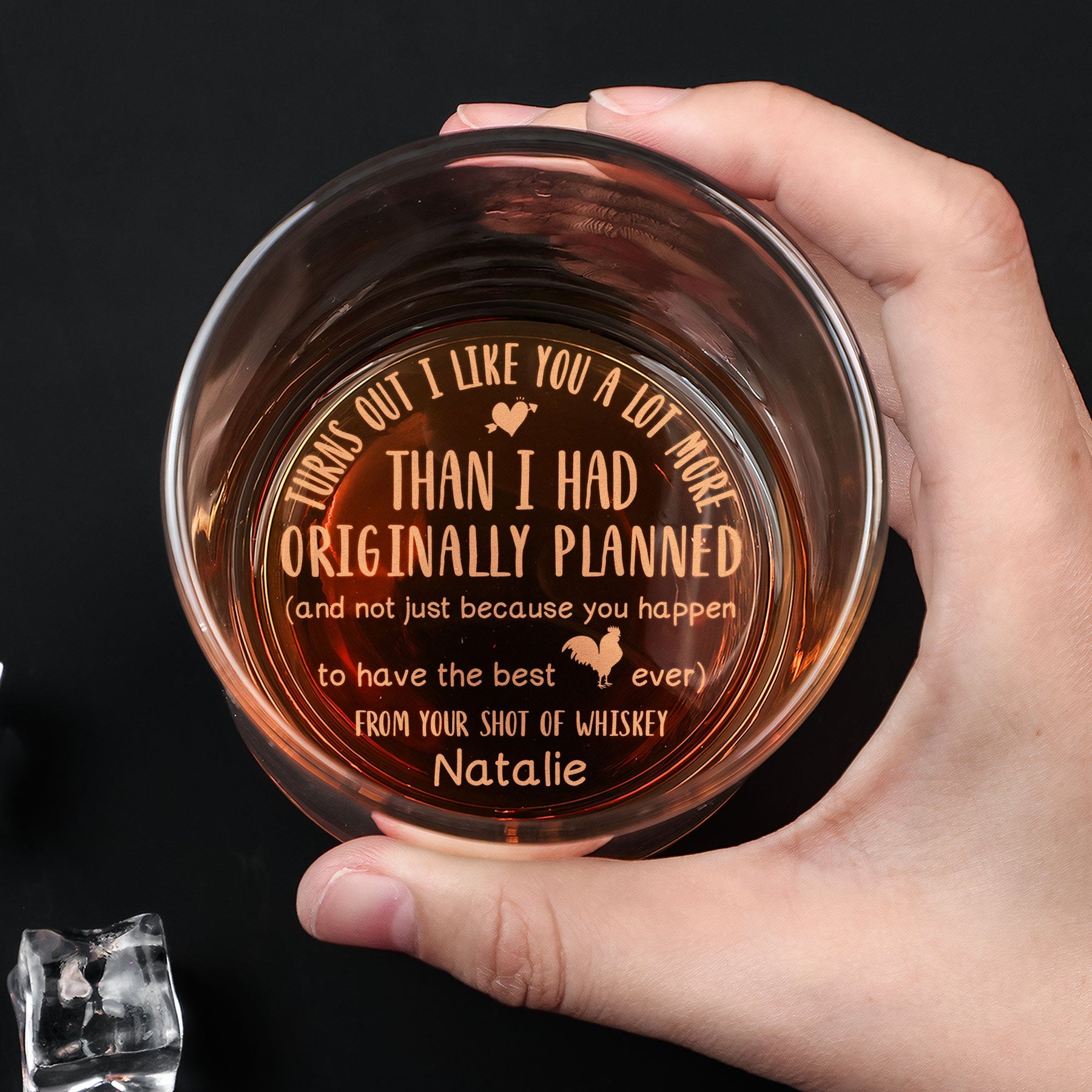 I Like You A Lot More Than I Planned - Personalized Engraved Whiskey Glass