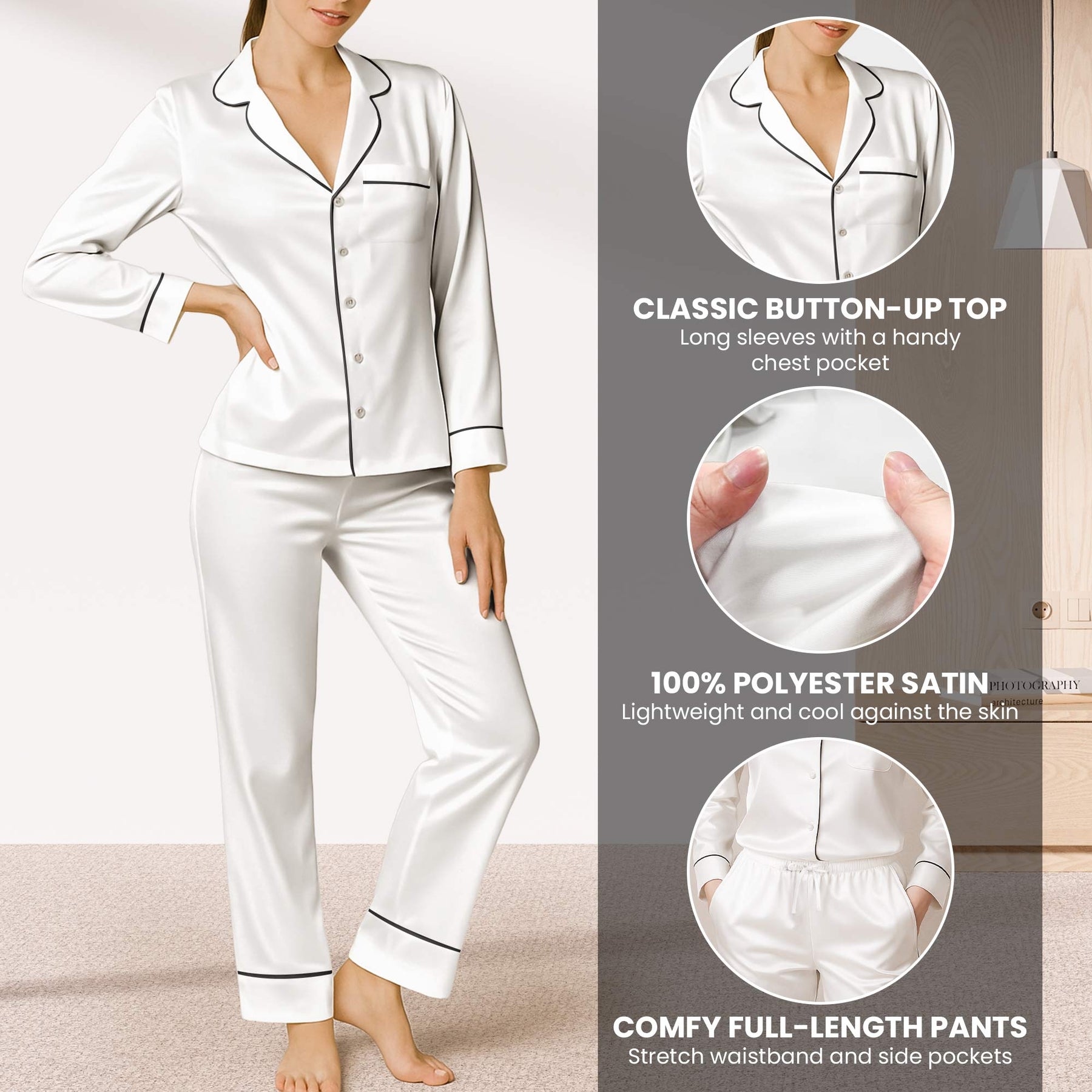 I Love My Husband, Gift For Her, Anniversary Gift - Personalized Satin Pajama Set