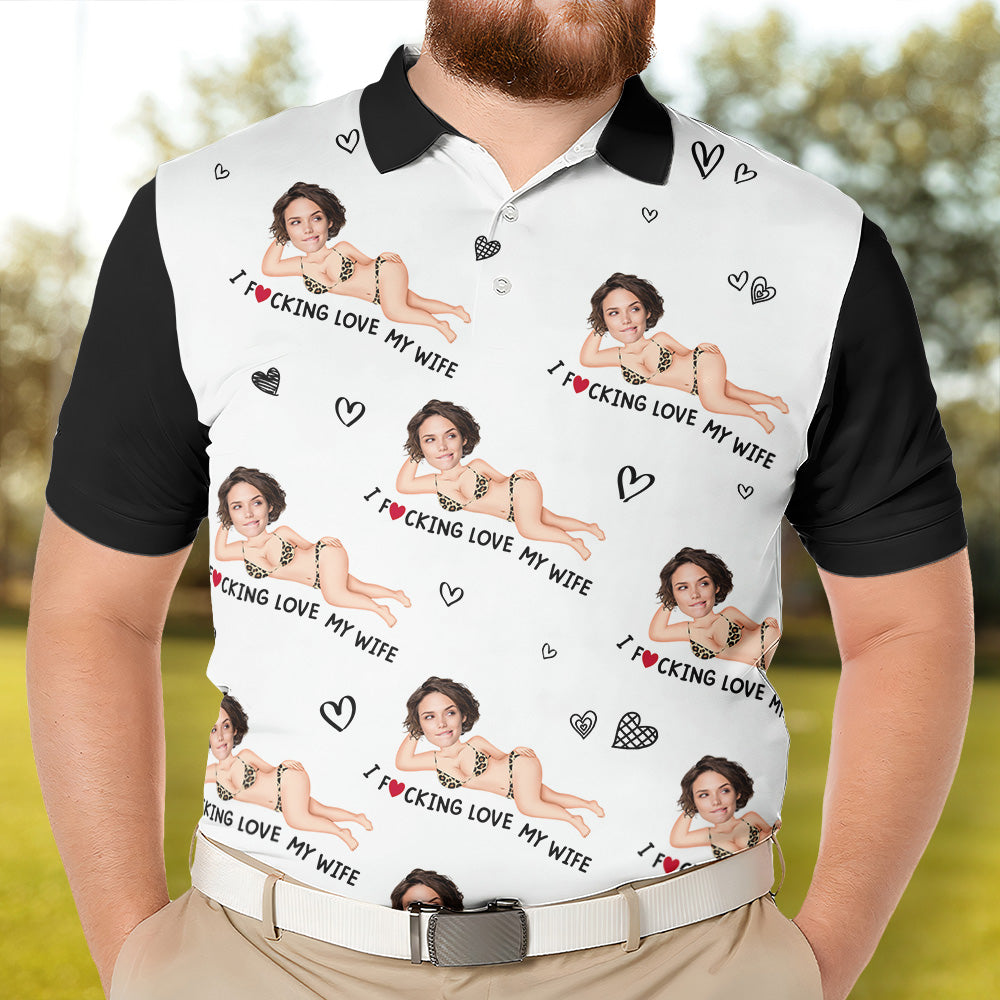 I Love My Wife - Property Funny Gift For Husband - Personalized Photo Polo Shirt