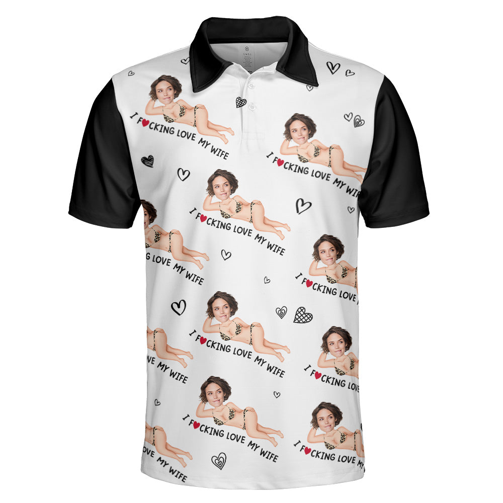I Love My Wife - Property Funny Gift For Husband - Personalized Photo Polo Shirt