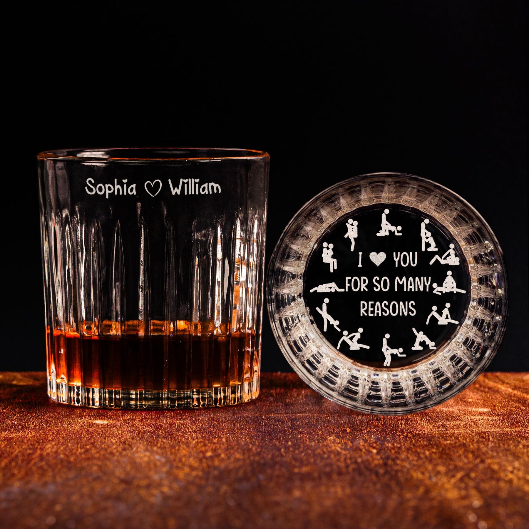 I Love You For So Many Reasons - Naughty & Funny - Personalized Engraved Whiskey Glass
