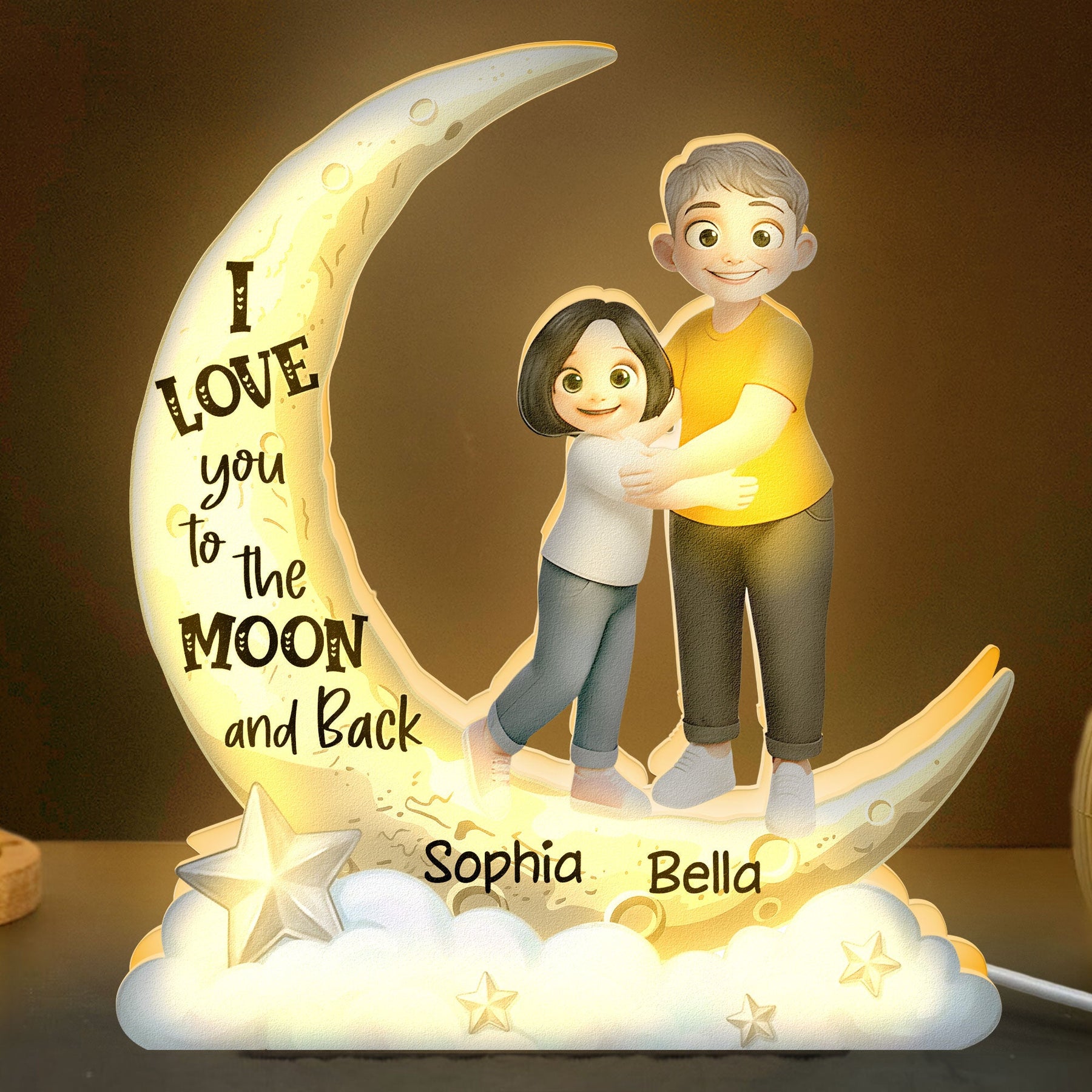 I Love You To The Moon And Back - Personalized Night Light