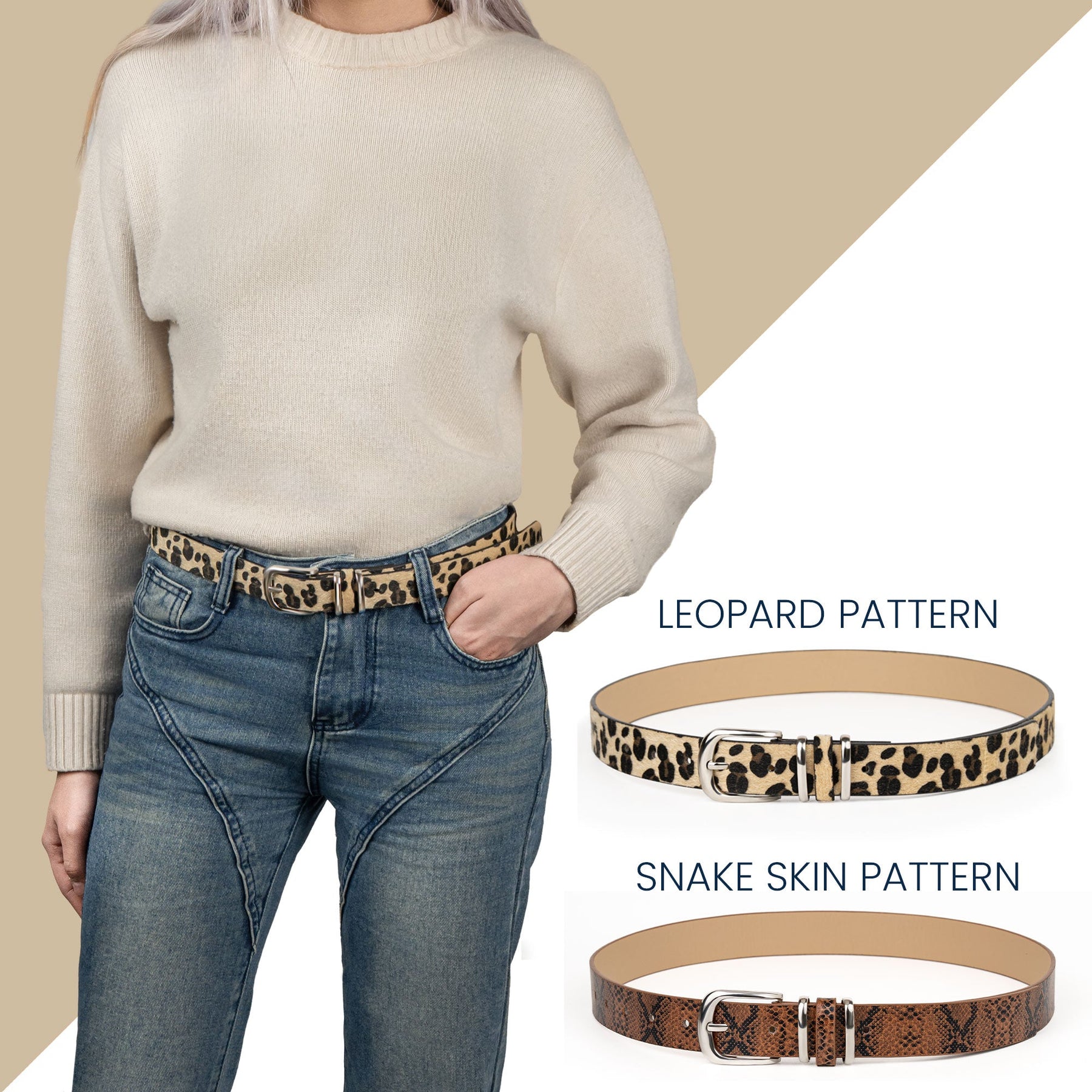 I Miss Your Face - Personalized Animal Print Leather Belt