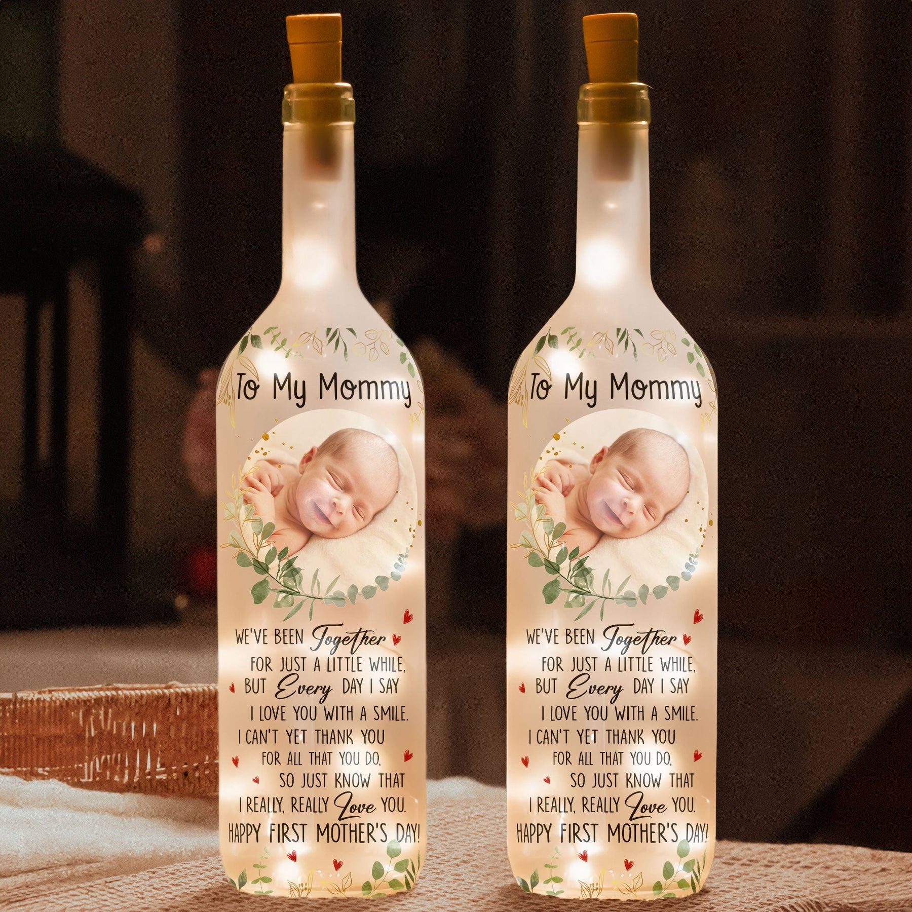 I Really, Really Love You Mommy - 1st Mother's Day - Personalized Photo Bottle Lamp