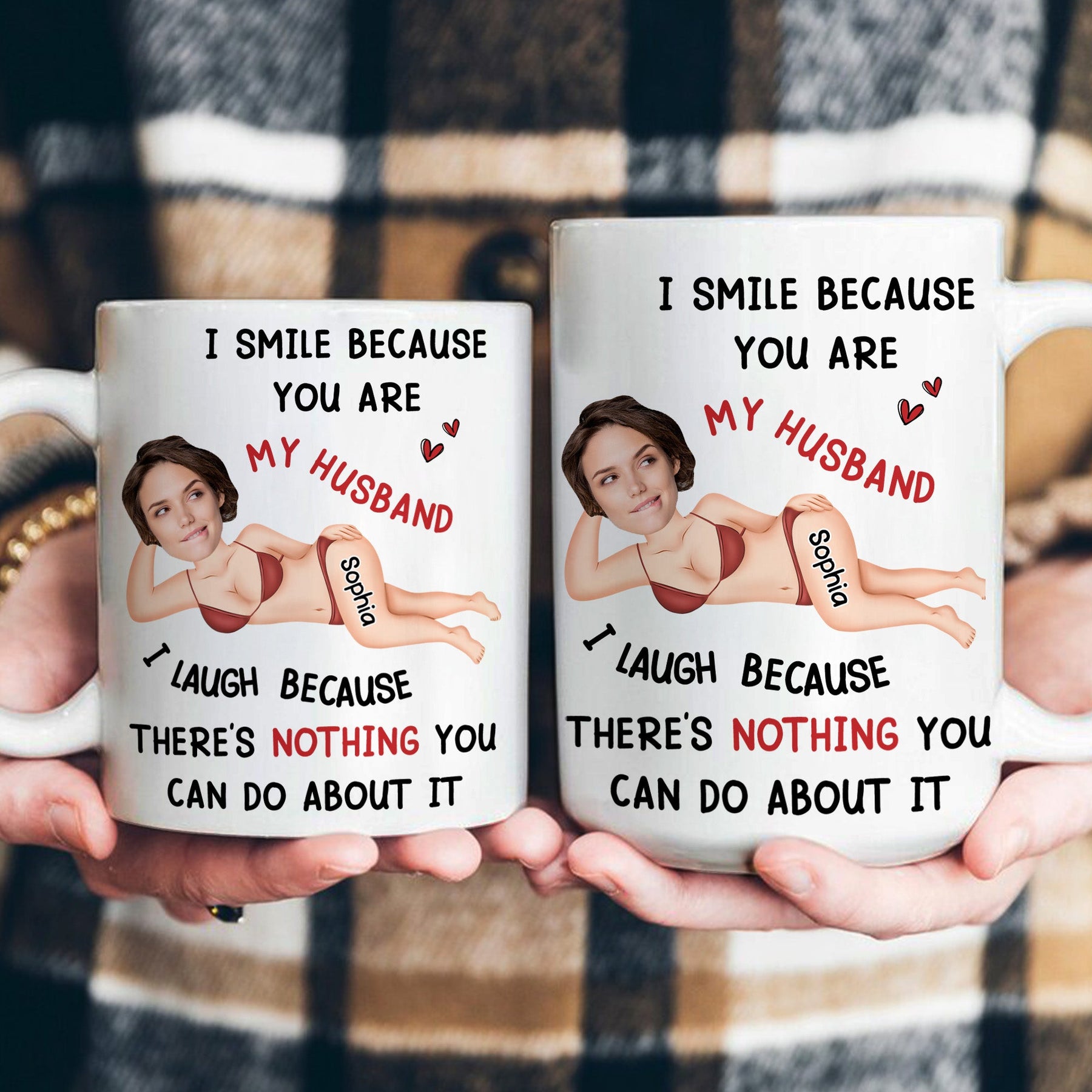 I Smile Because You Are My Husband - Personalized Photo Mug