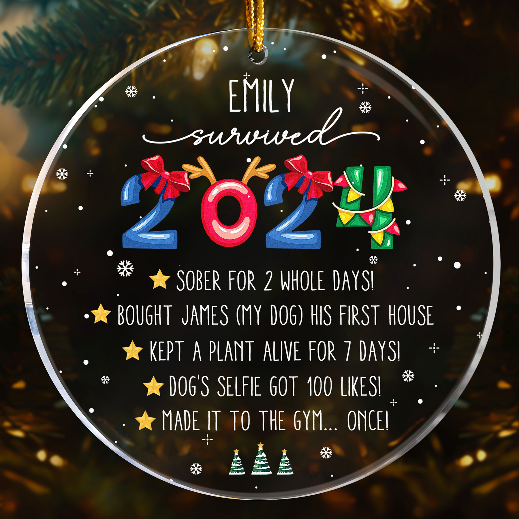 I Survived 2026 - Funny Year In Review - Personalized Acrylic Ornament