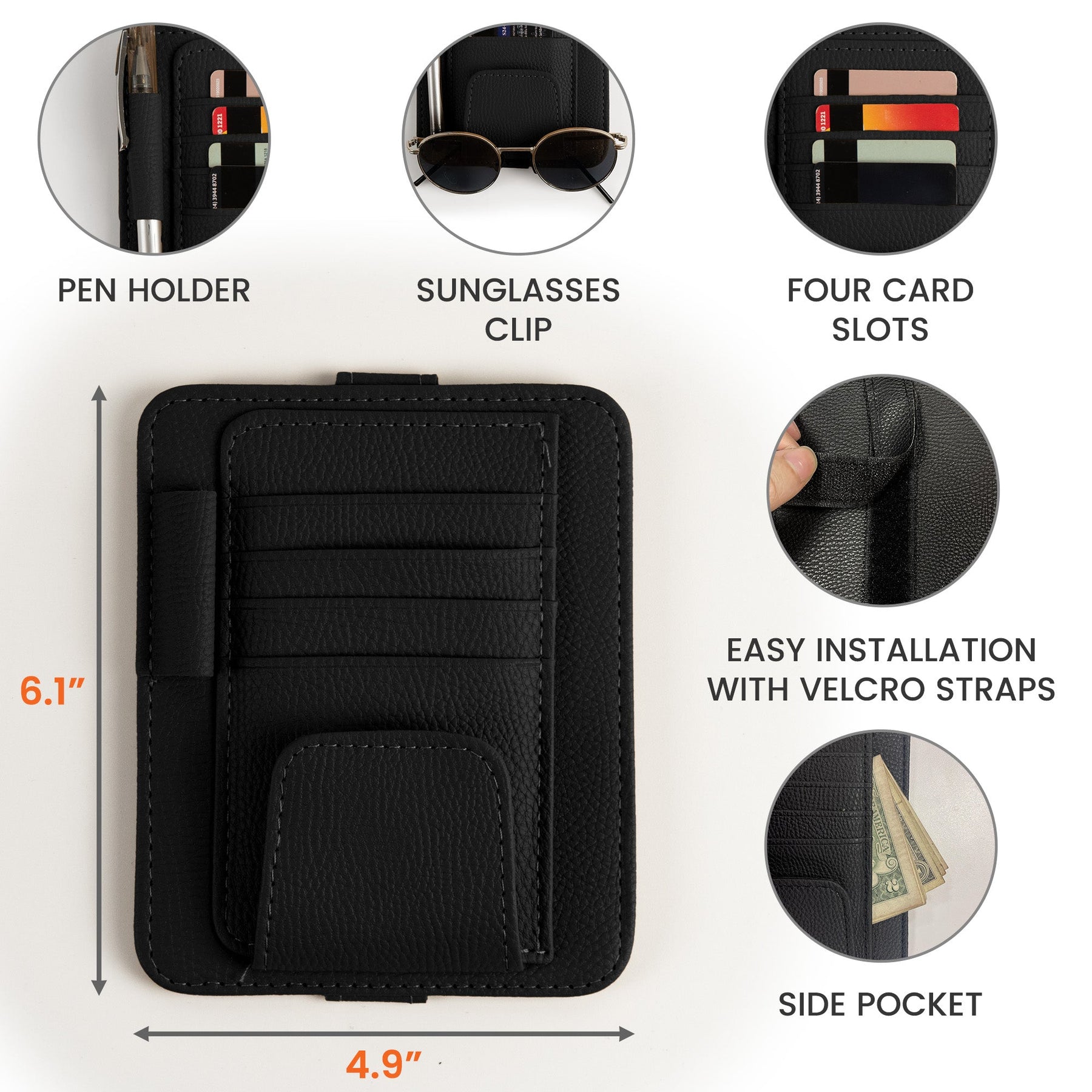 I Will Carry You With Me - Personalized Leather Car Visor Organizer