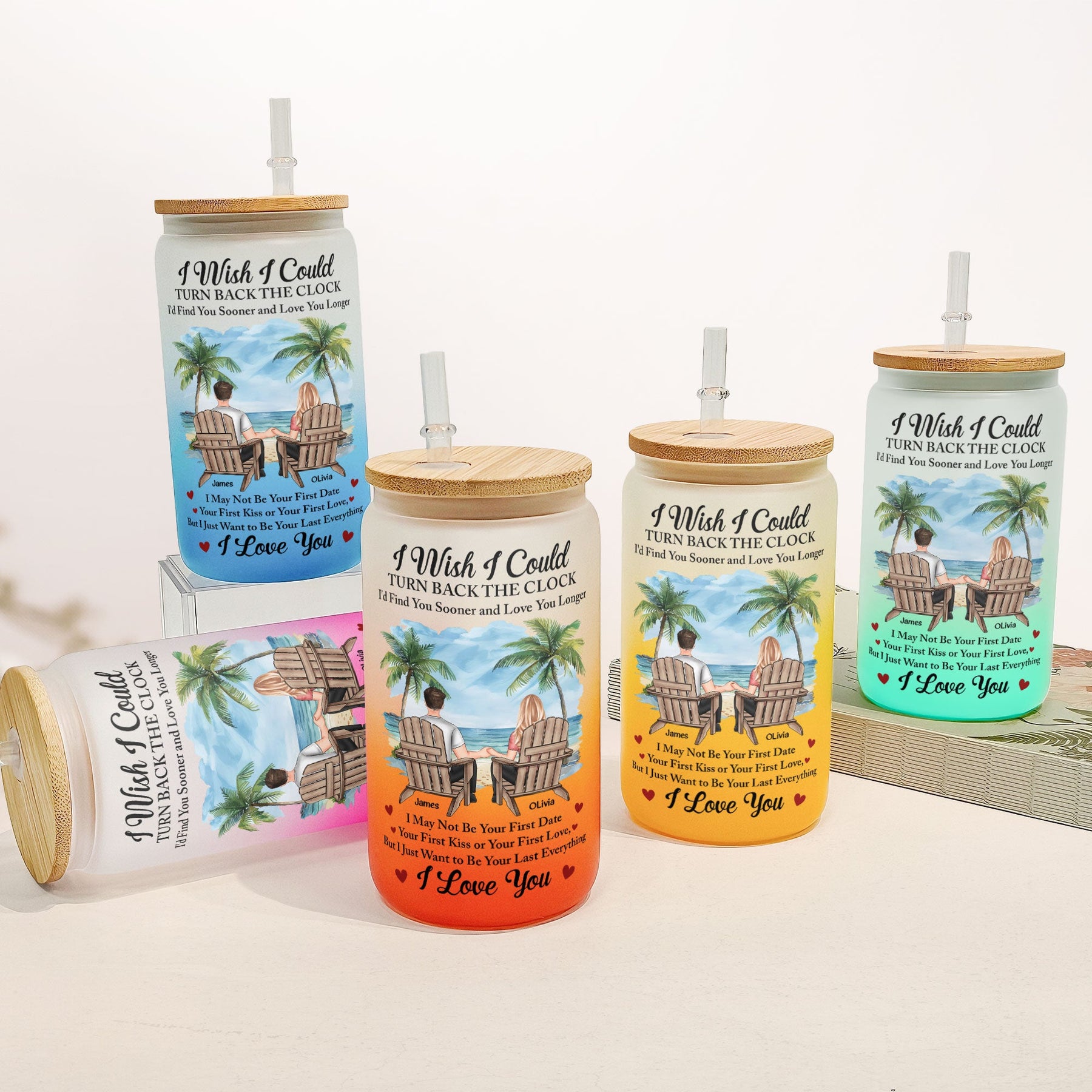 I Wish I Could Turn Back The Clock - Personalized Frosted Glass Cup