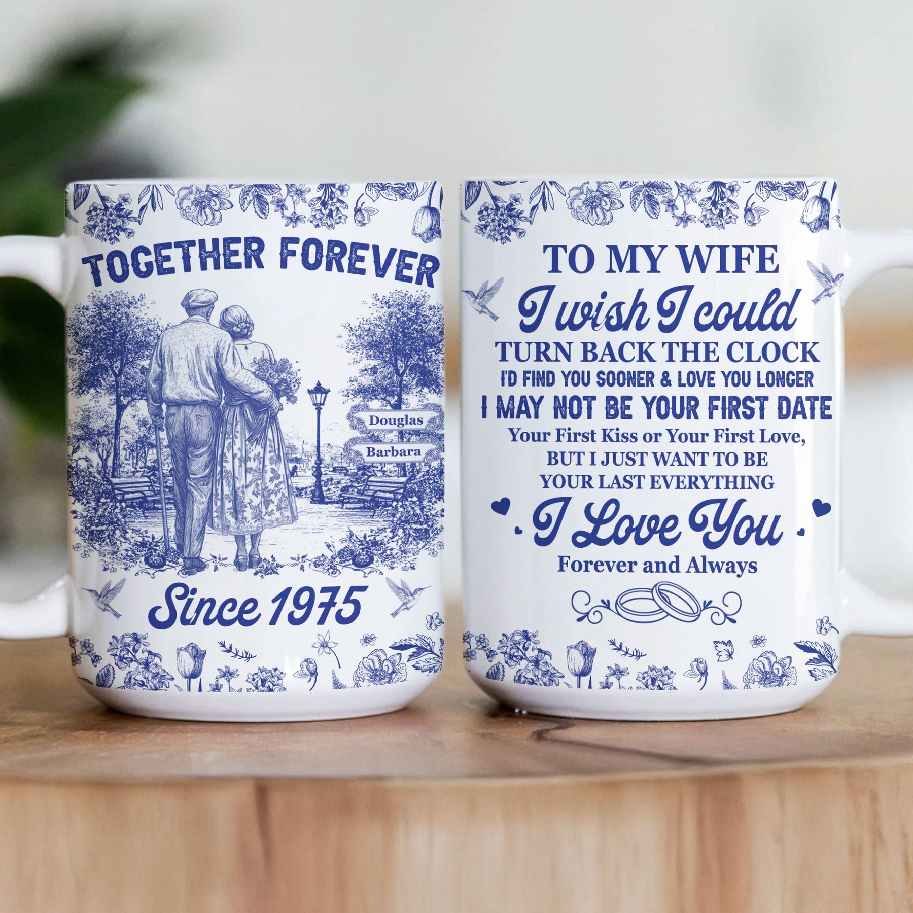 I Wish I Could Turn Back The Clock Toile De Jouy Couples - Personalized Mug