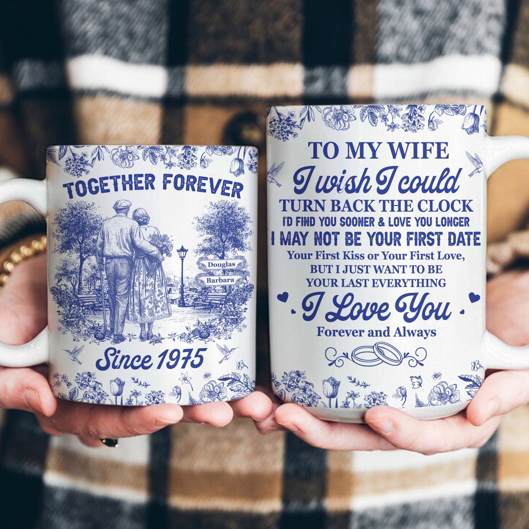 I Wish I Could Turn Back The Clock Toile De Jouy Couples - Personalized Mug