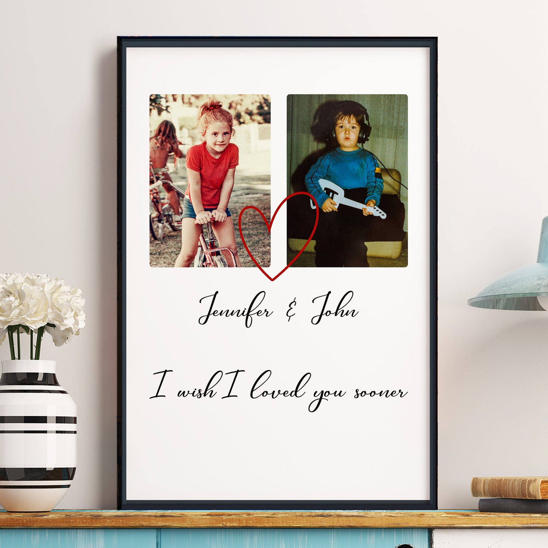 I Wish I Loved You Sooner - Custom Childhood Couples Photo - For Him, Her - Personalized Photo Poster