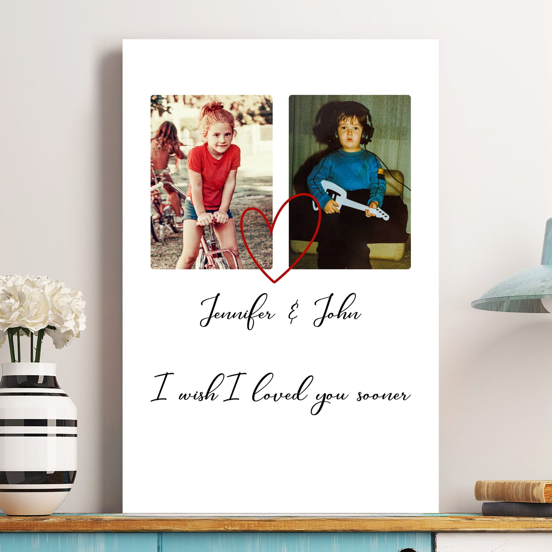 I Wish I Loved You Sooner - Custom Childhood Couples Photo - For Him, Her - Personalized Photo Poster